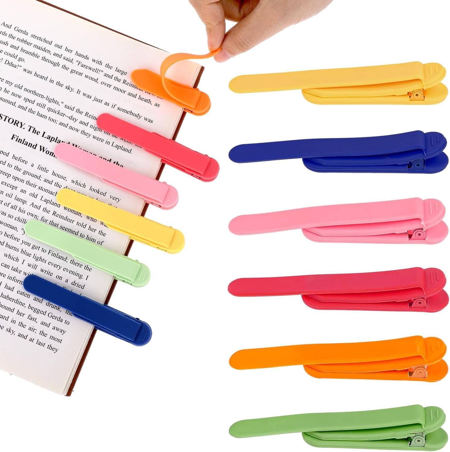     			3pcs Silicone Automatic Bookmarks, Smart Book Marks Gifts for Reading Women, Men, Kids, Book Lovers