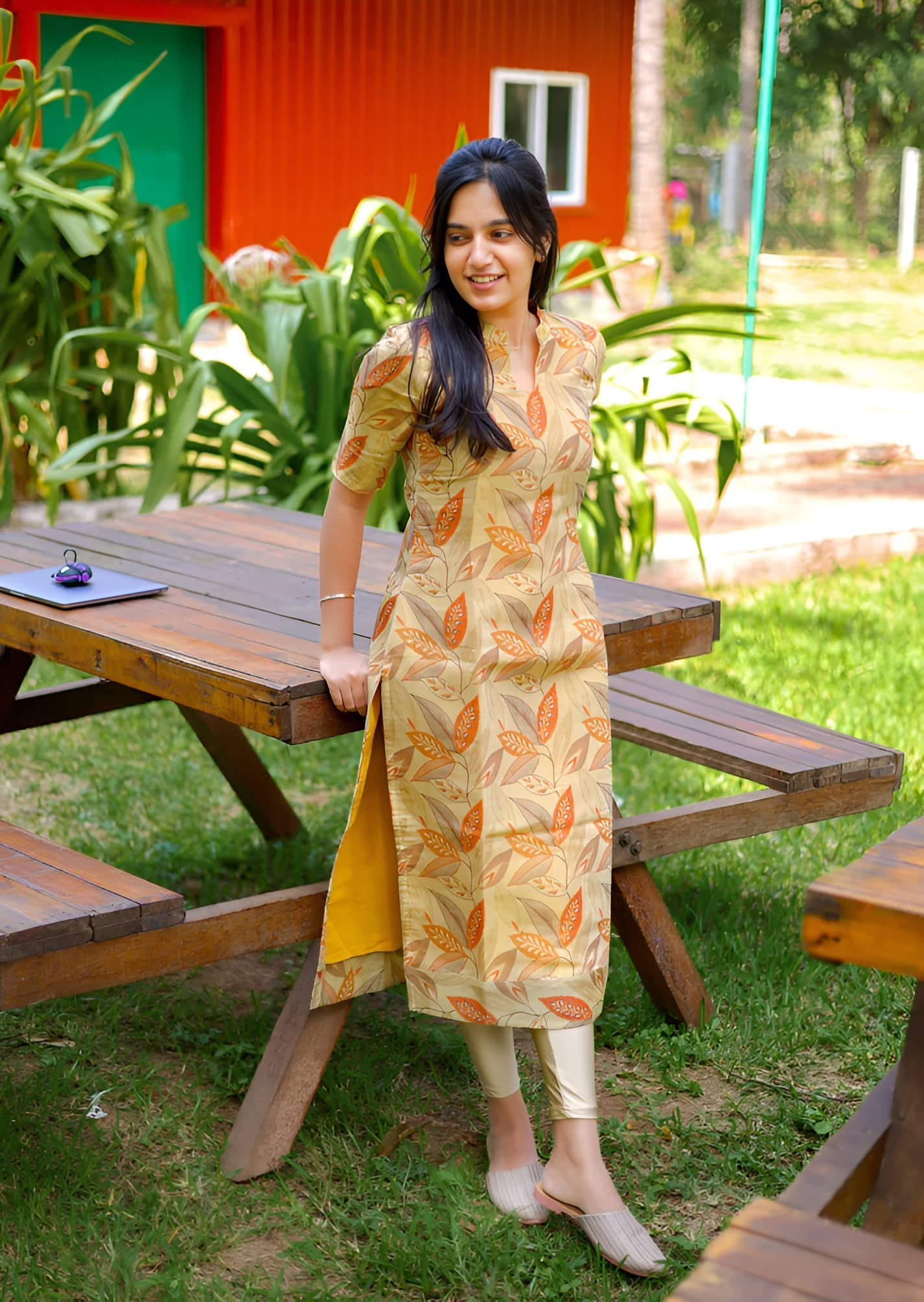 AK FASHION MALL Women Cotton Blend Printed A-line Kurti ( Yellow ) - Kurtis, Tunics | Buy online on ZillyBuy
