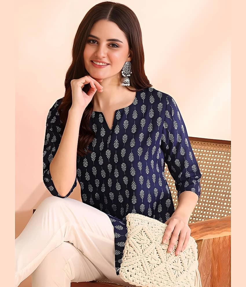 AK FASHION MALL Women Cotton Blend Printed Alia Cut Kurti ( Blue ) - Kurtis, Tunics | Buy online on ZillyBuy
