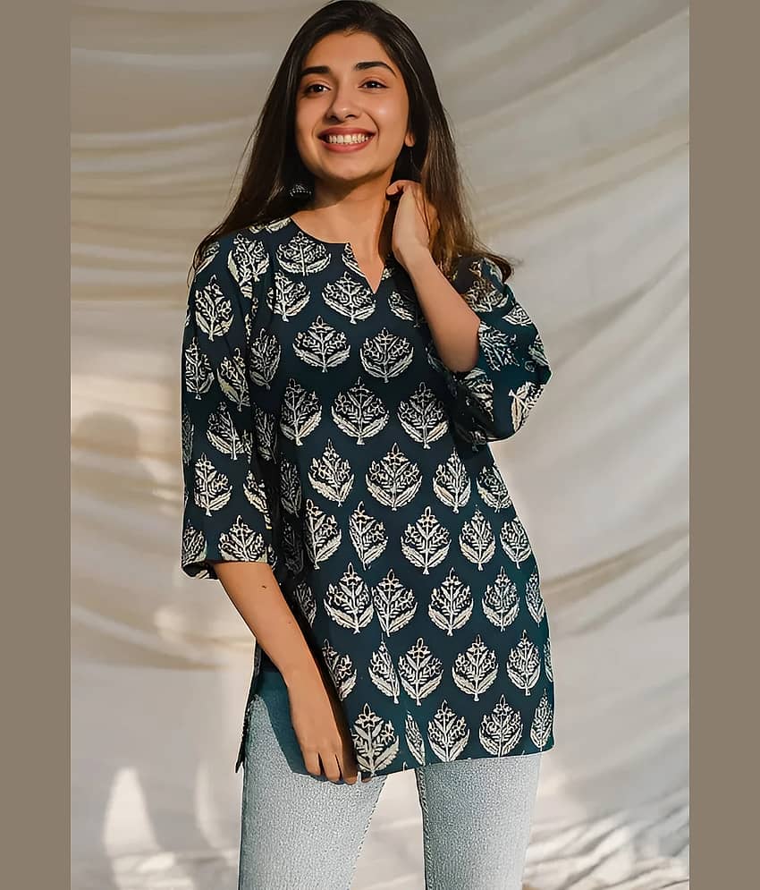 AK FASHION MALL Women Cotton Blend Printed Alia Cut Kurti ( Green ) - Kurtis, Tunics | Buy online on ZillyBuy