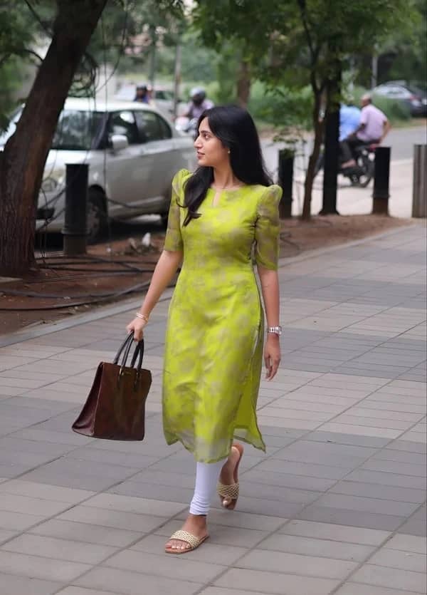 AK FASHION MALL Women Organza Printed A-line Kurti ( Green ) - Kurtis, Tunics | Buy online on ZillyBuy