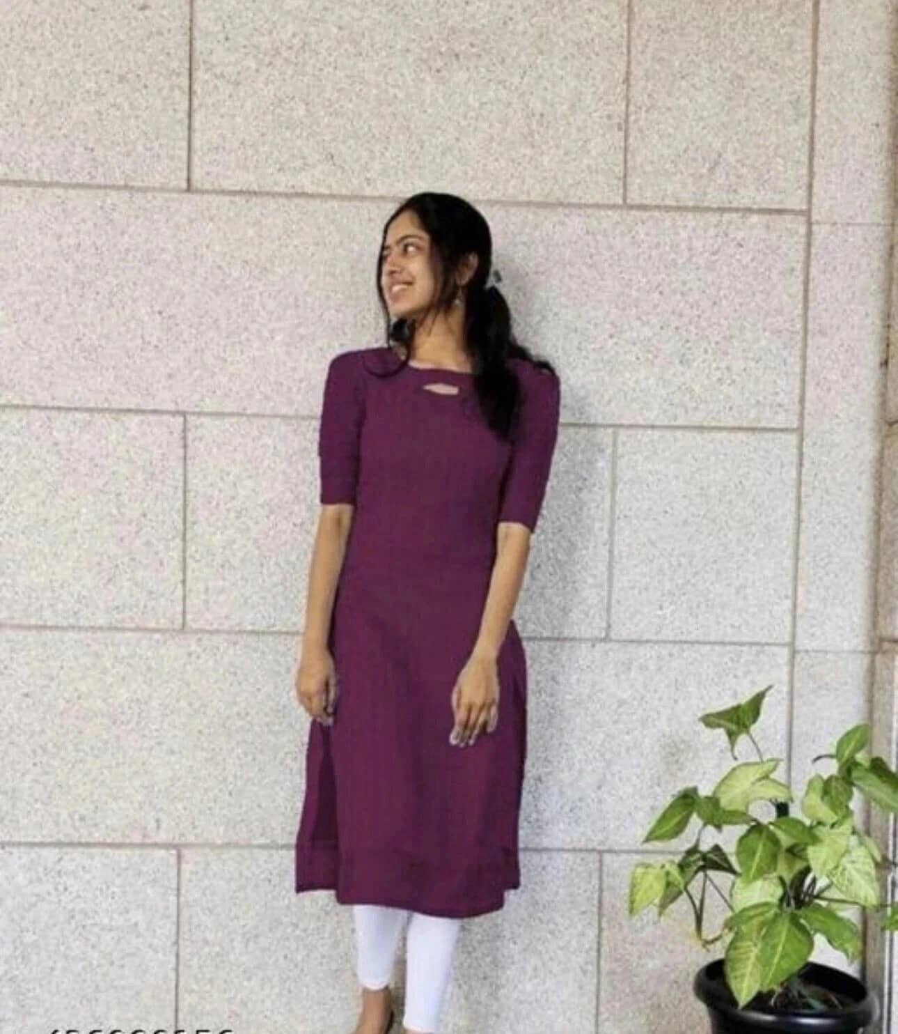 AK FASHION MALL Women Organza Embroidered A-line Kurti ( Purple ) - Kurtis, Tunics | Buy online on ZillyBuy