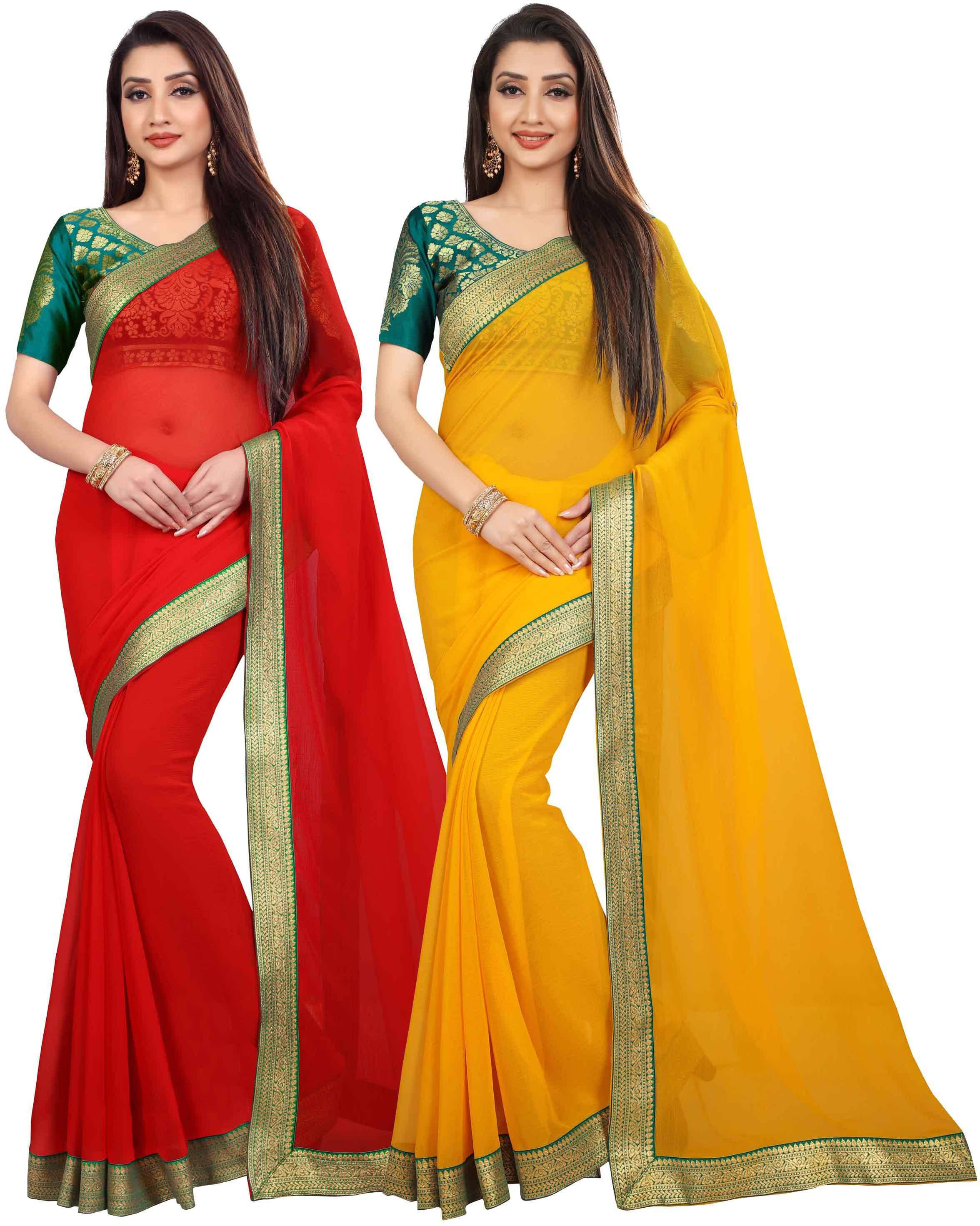     			ANAND SAREE Georgette Woven Regular Saree With Unstitched Blouse Piece ( Multicolor )