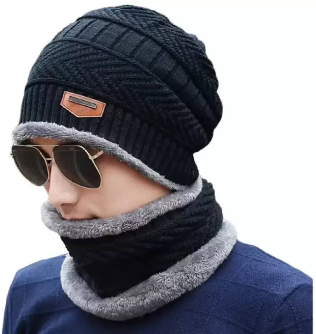 Alamos Pack of 1 Woollen Men's Cap ( Black ) Alamos Pack of 1 Woollen Men's Cap ( Black )