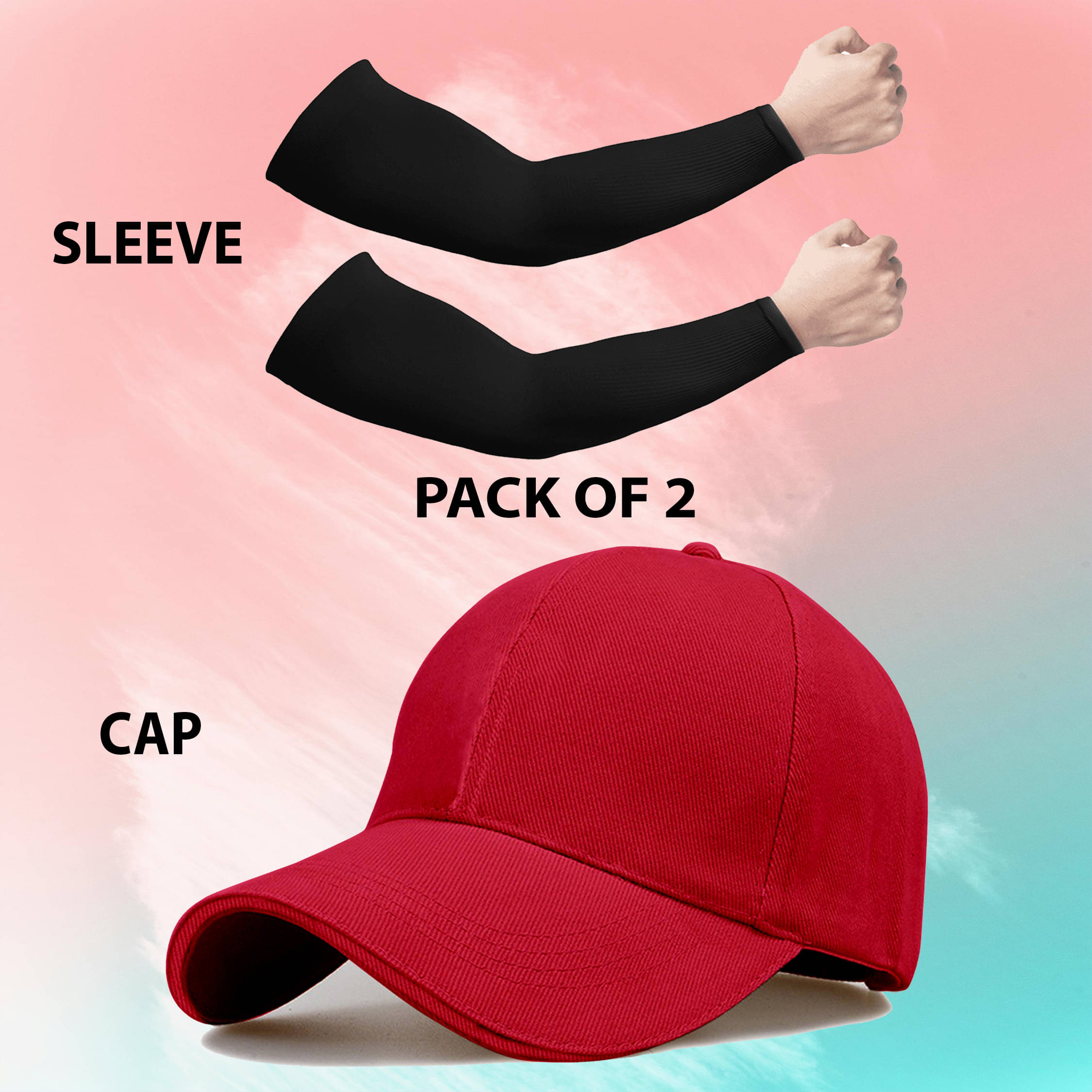     			Alamos Pack of 2 Cotton Men's Cap ( Red )