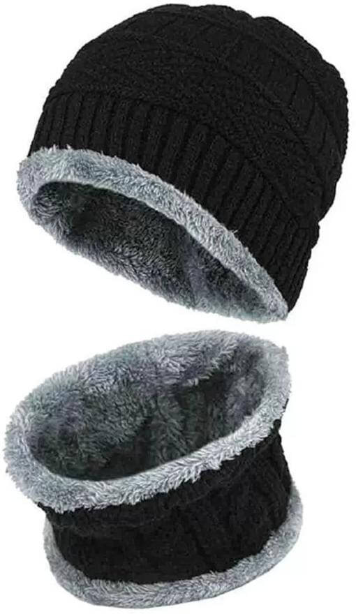 Alamos Pack of 3 Woollen Men's Cap ( Black ) Alamos Pack of 3 Woollen Men's Cap ( Black )