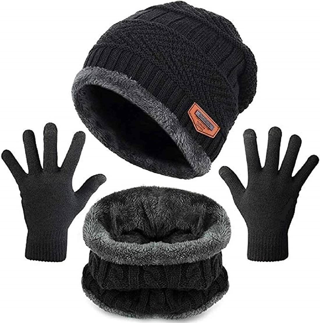     			Alamos Pack of 4 Woollen Men's Cap ( Black )