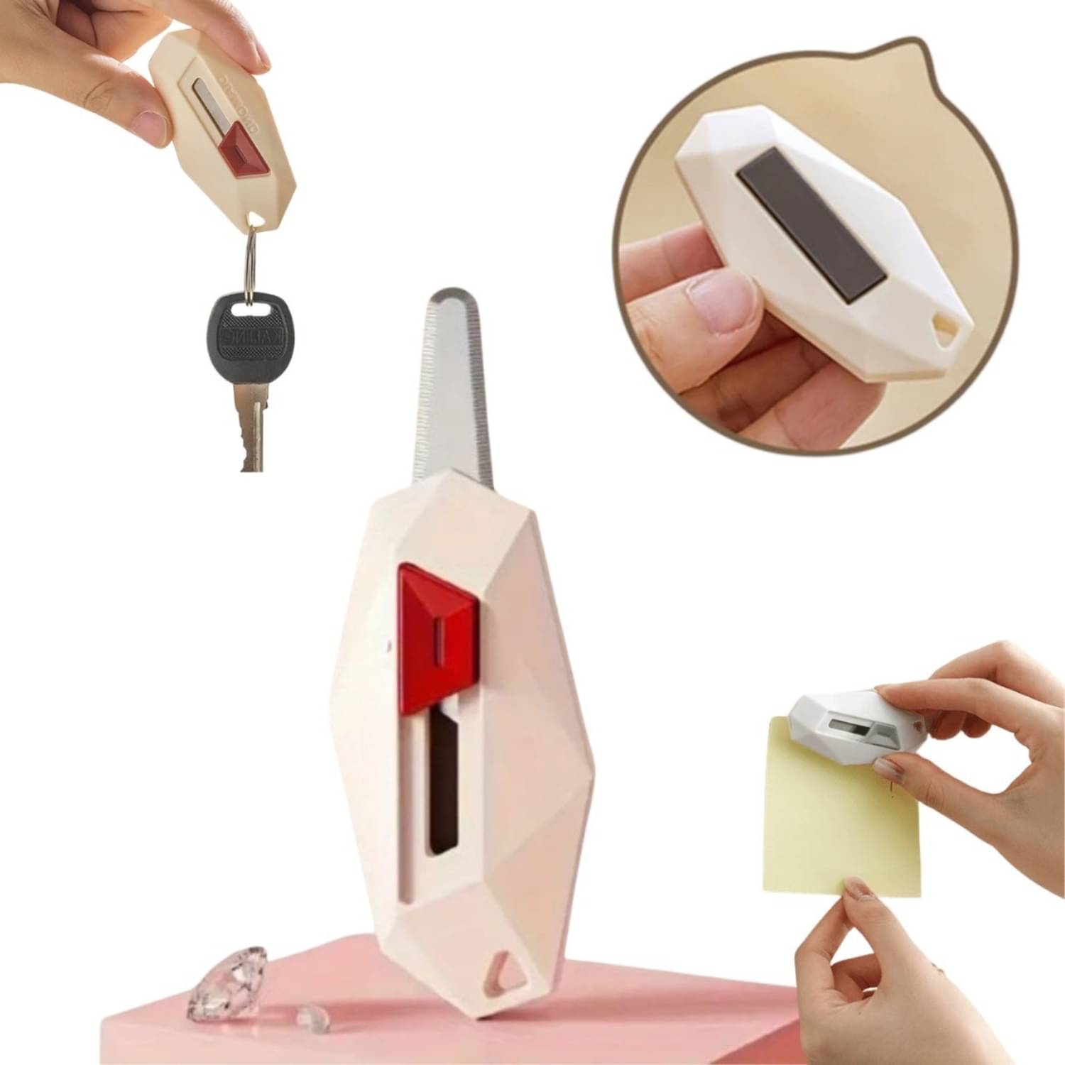     			Auto Lock Pocketable Mini Cutter, Opener Cutter for Keyring Creative Stainless Steel Key Cutter for Gift