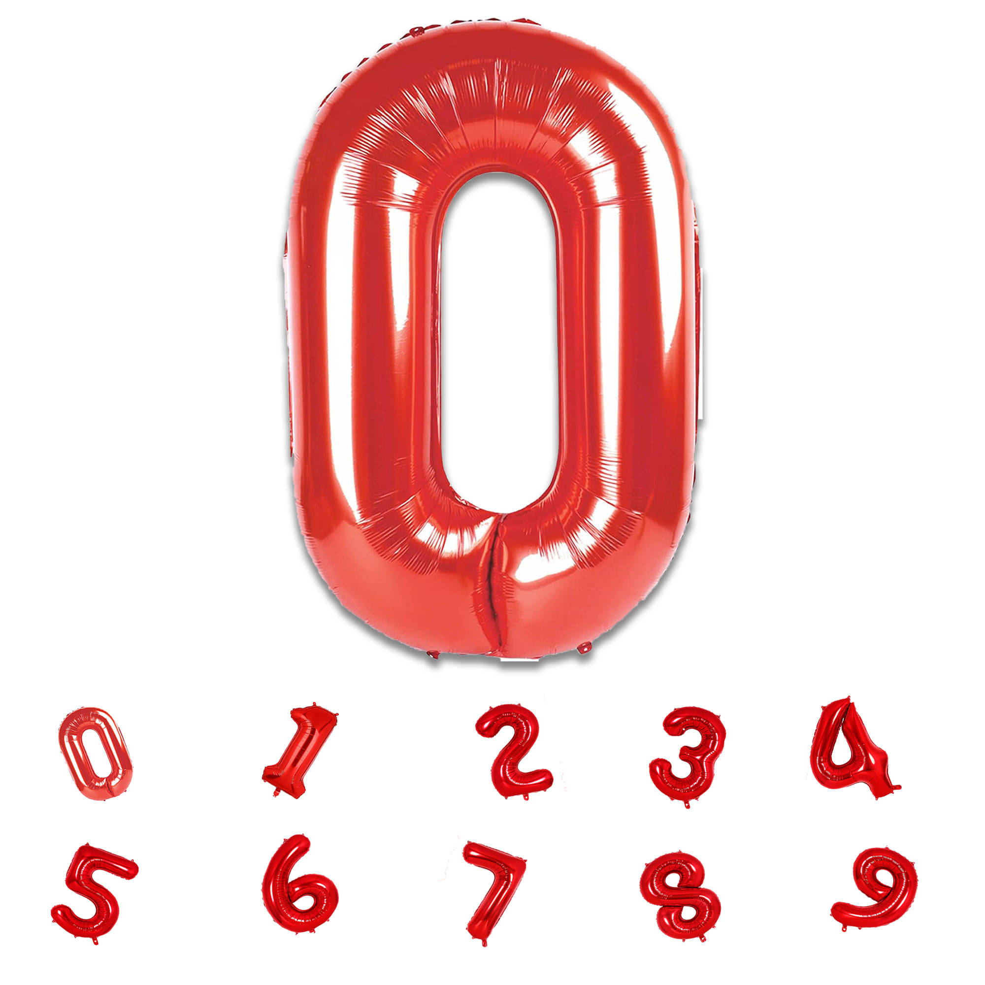     			Bubble Bells Number 0 Red Foil Balloon, For Birthday, Anniversary & Party Decoration kit, 32 Inch Zero Numbers Red Foil Helium Balloon| Birthday Background Decoration Kit