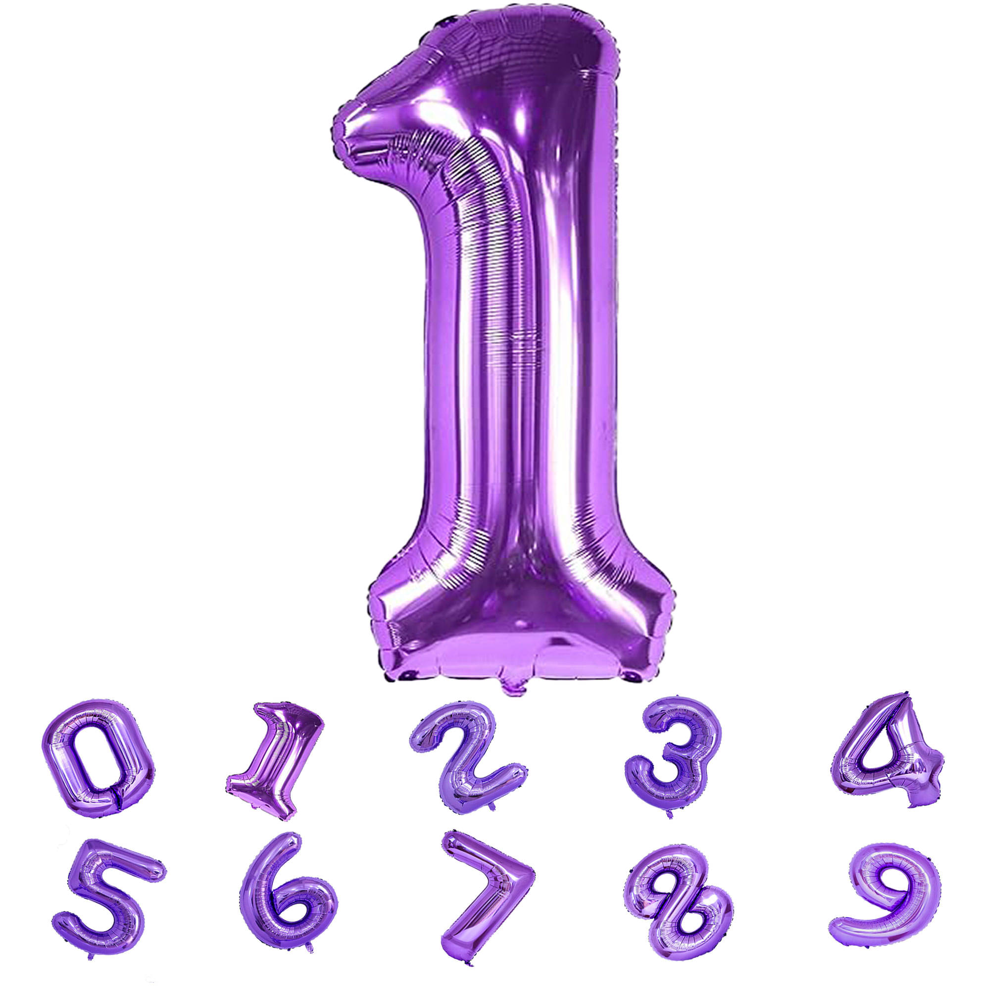     			Bubble Bells Number 1 Purple Foil Balloon, For 1st Birthday, Anniversary & Party Decoration kit, 32 Inch One Numbers Red Foil Helium Balloon| Birthday Background Decoration Kit
