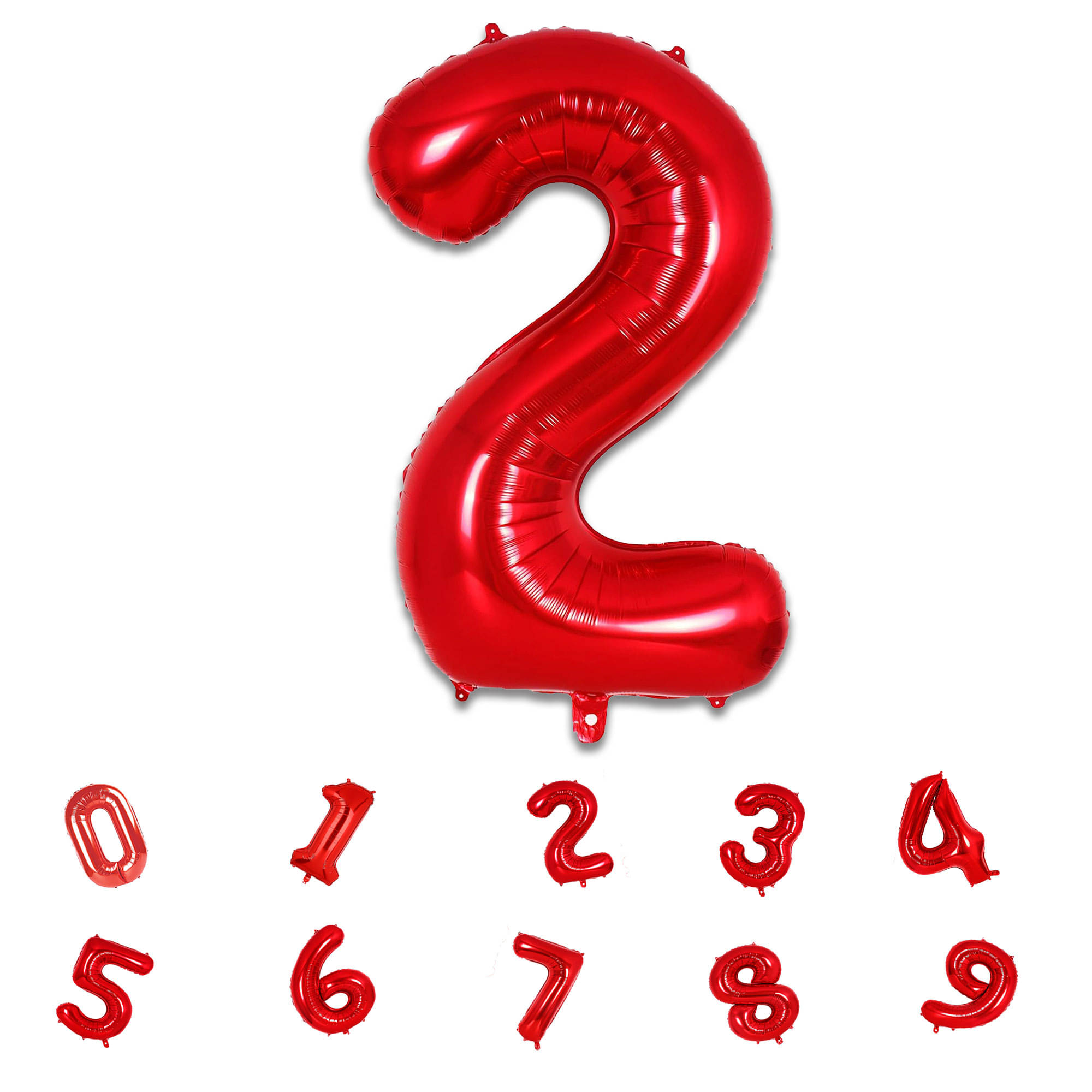     			Bubble Bells Number 2 Red Foil Balloon, For 2nd Birthday, Anniversary & Party Decoration kit, 32 Inch Two Numbers Red Foil Helium Balloon| Birthday Background Decoration Kit