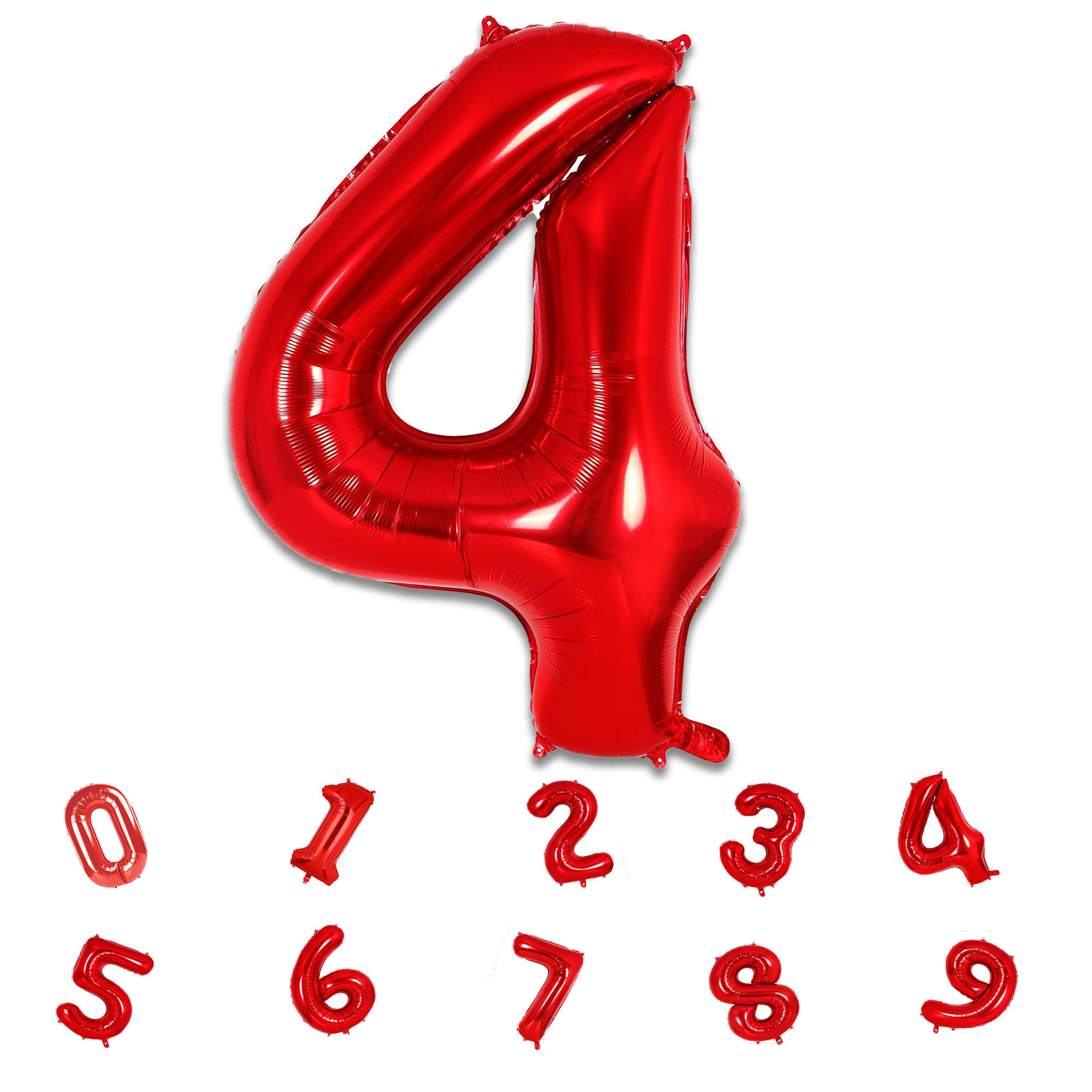    			Bubble Bells Number 4 Red Foil Balloon, For 4th Birthday, Anniversary & Party Decoration kit, 32 Inch Four Numbers Red Foil Helium Balloon| Birthday Background Decoration Kit