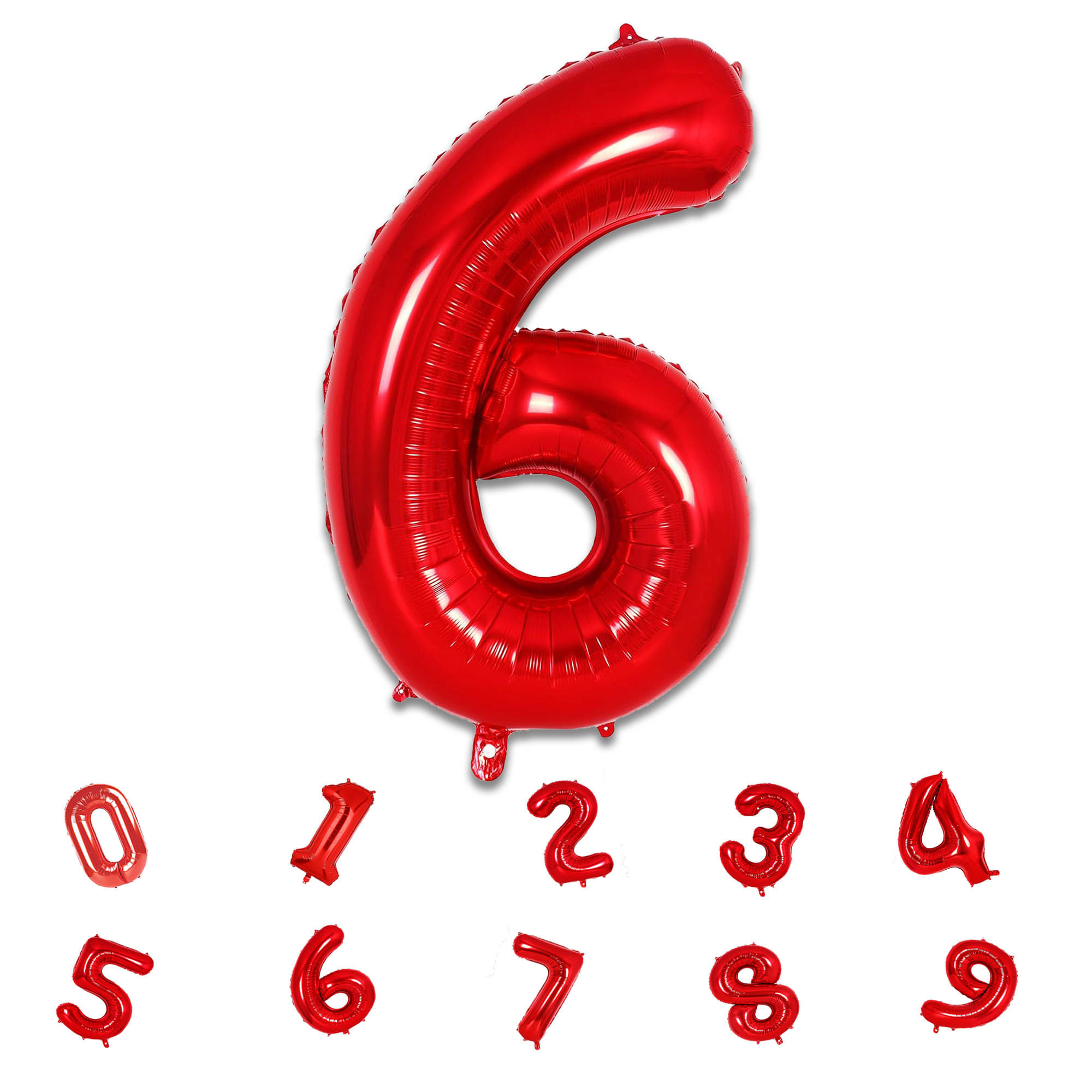     			Bubble Bells Number 6 Red Foil Balloon, For 6th Birthday, Anniversary & Party Decoration kit, 32 Inch Six Numbers Red Foil Helium Balloon| Birthday Background Decoration Kit