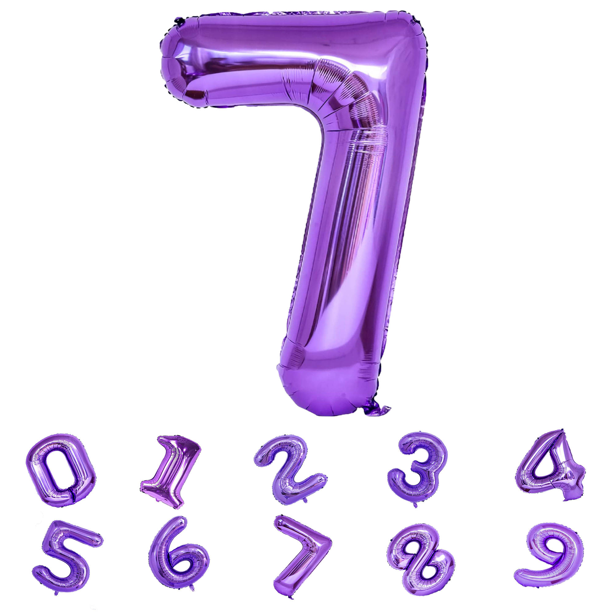     			Bubble Bells Number 7 Purple Foil Balloon, For 7th Birthday, Anniversary & Party Decoration kit, 32 Inch Seven Numbers Red Foil Helium Balloon| Birthday Background Decoration Kit