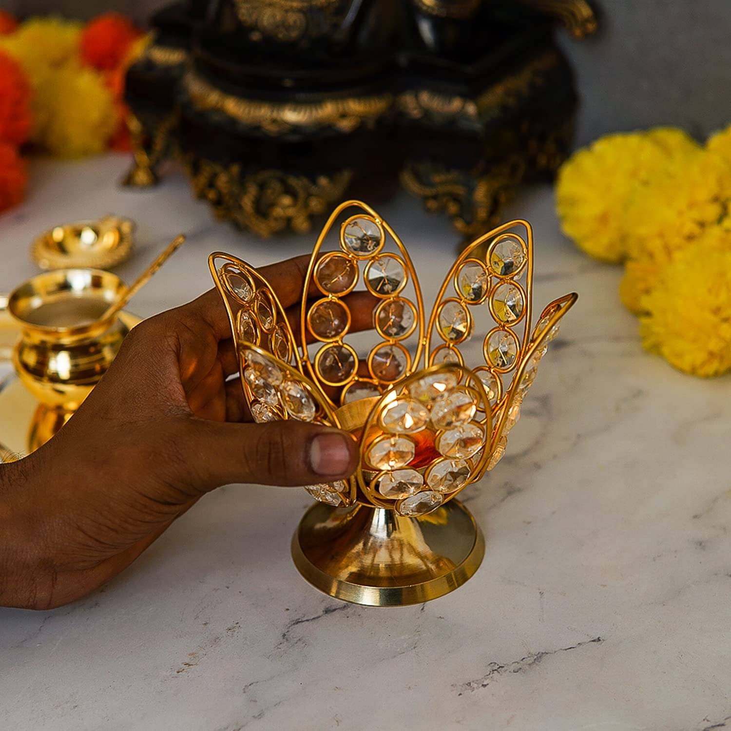     			Craftlayout Brass Akhand Diya - Pack of 1