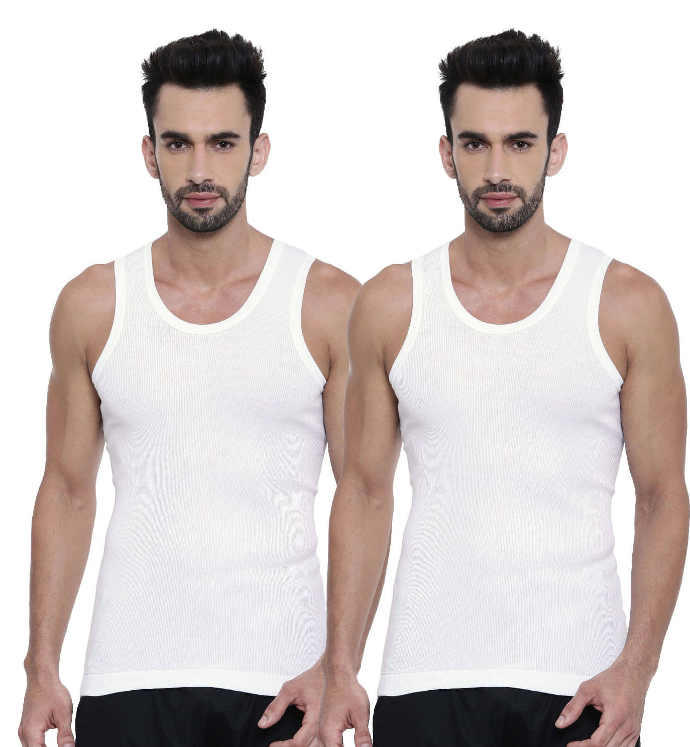 Dixcy Scott Pack of 2 Cotton Basic Vest For Men ( White ) Dixcy Scott Pack of 2 Cotton Basic Vest For Men ( White )