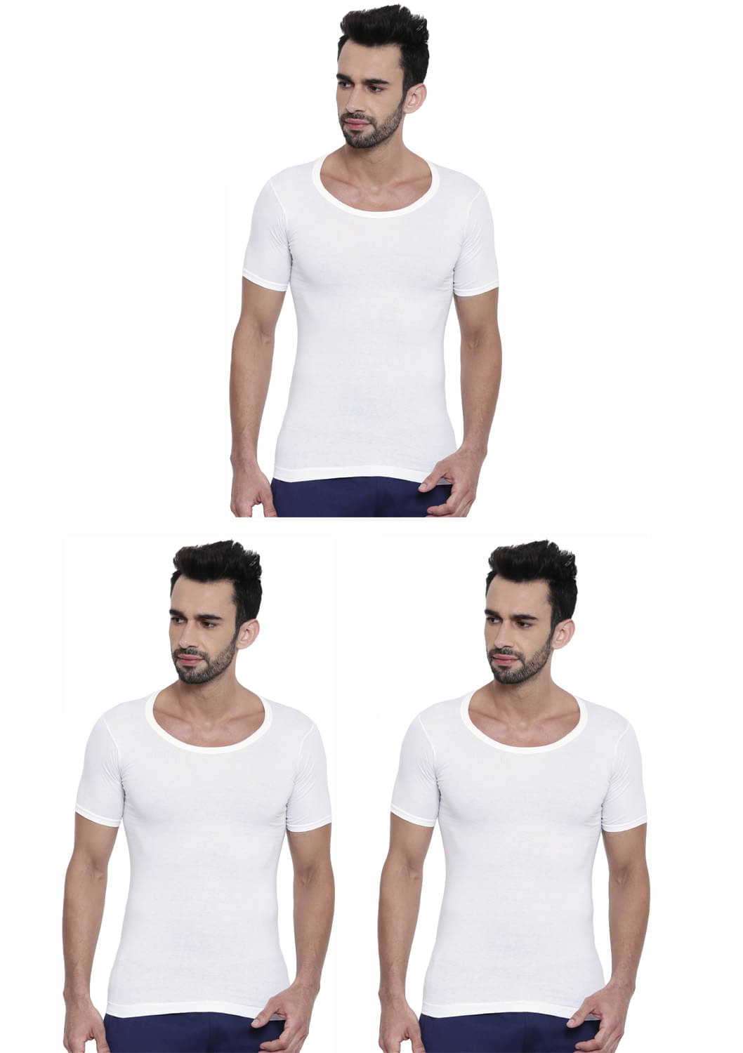     			Dixcy Scott Pack of 3 Cotton Basic Vest For Men ( White )