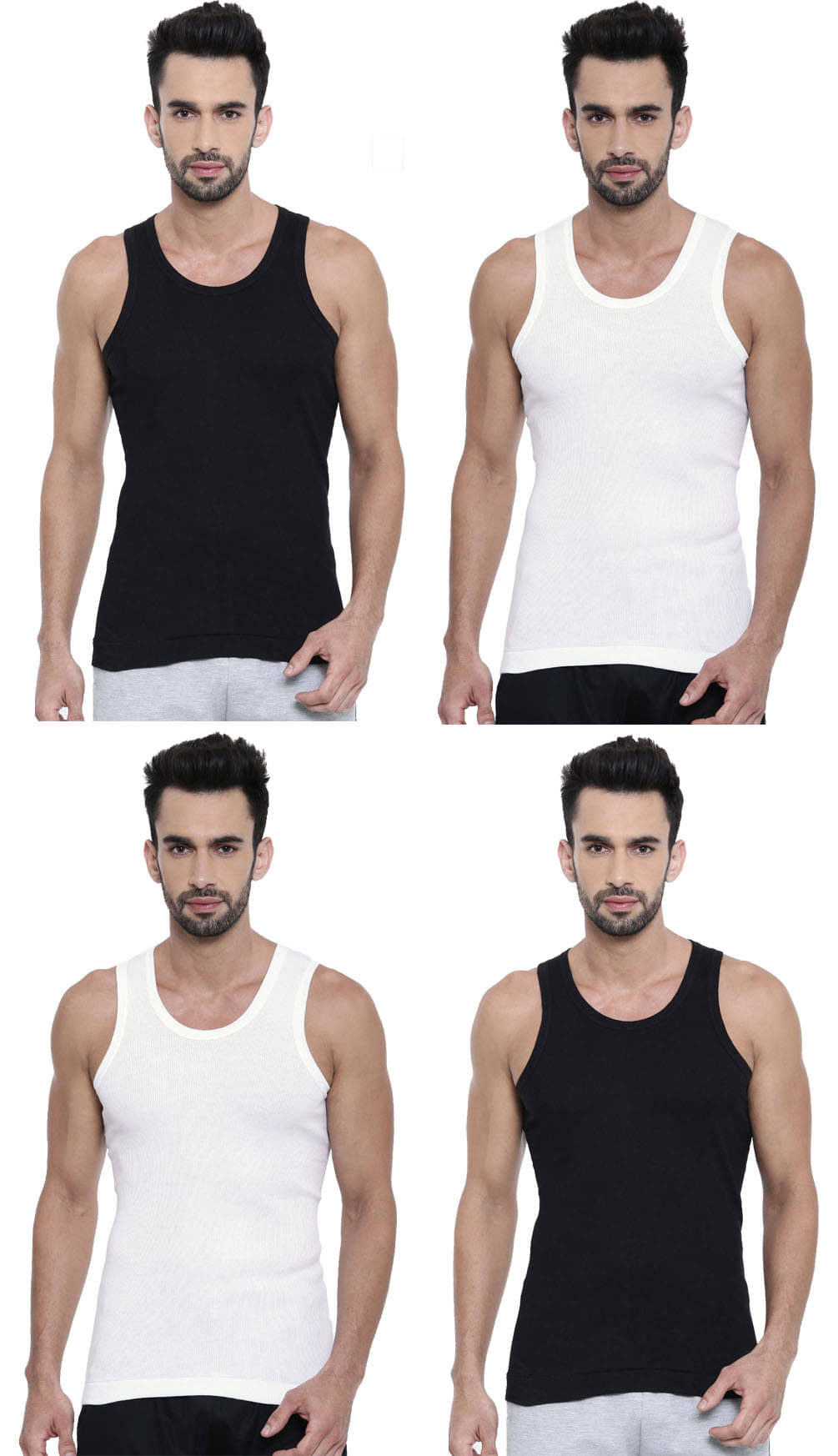 Dixcy Scott Pack of 4 Cotton Basic Vest For Men ( Multicolor ) Dixcy Scott Pack of 4 Cotton Basic Vest For Men ( Multicolor )