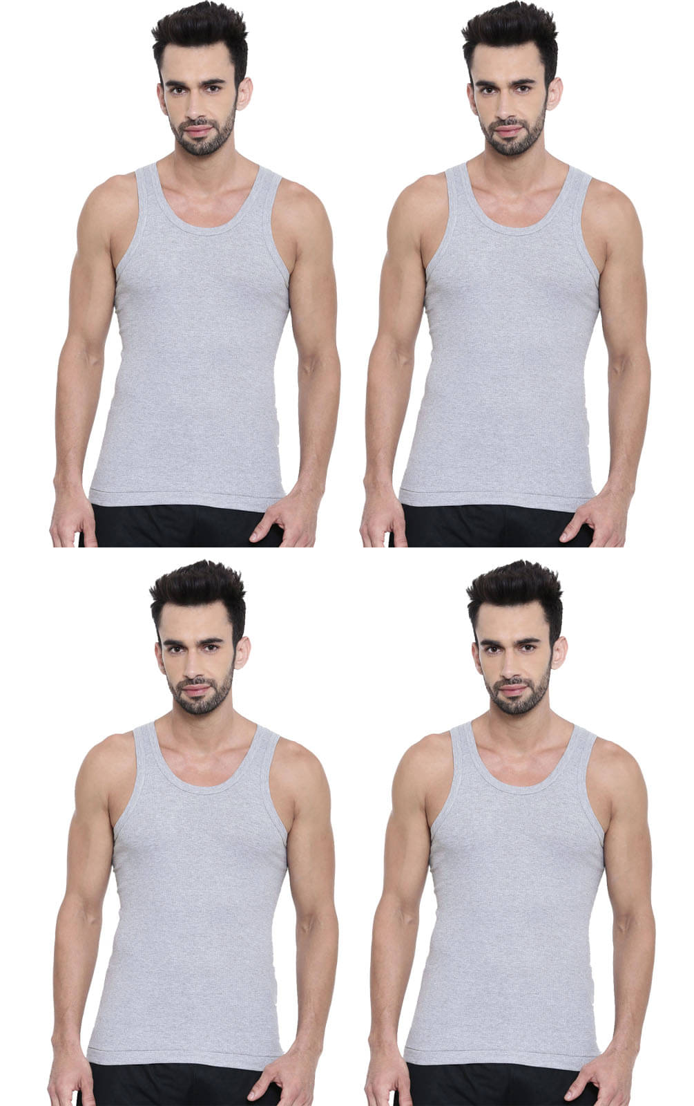     			Dixcy Scott Pack of 4 Cotton Basic Vest For Men ( Grey )