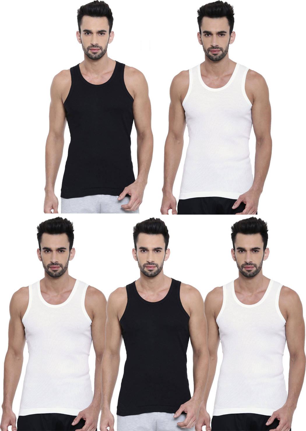     			Dixcy Scott Pack of 5 Cotton Basic Vest For Men ( Multicolor )