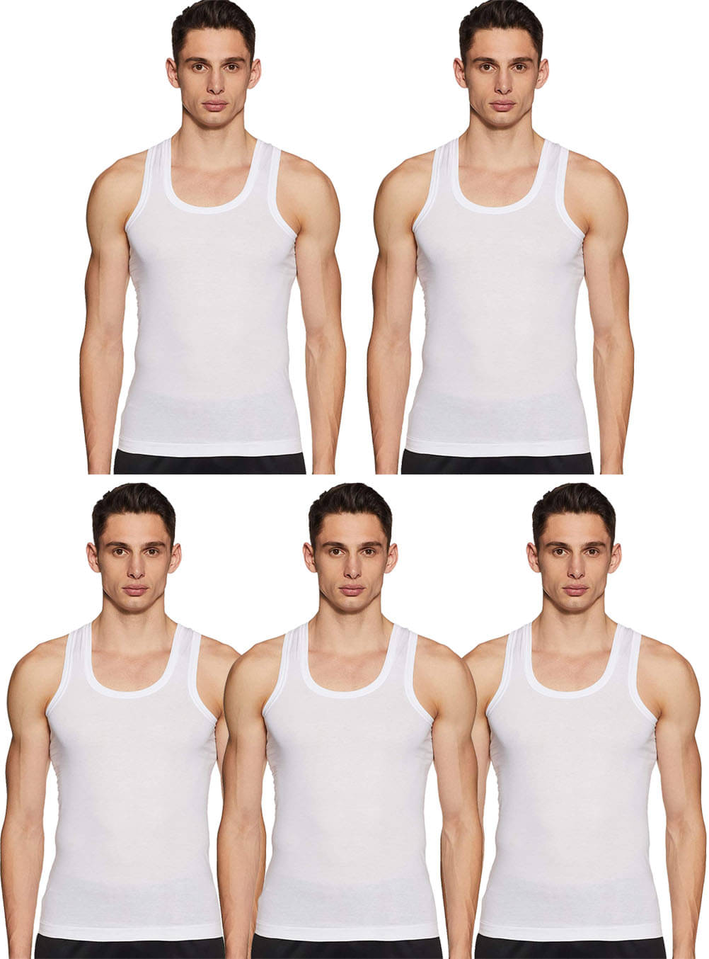     			Dixcy Scott Pack of 5 Cotton Basic Vest For Men ( White )