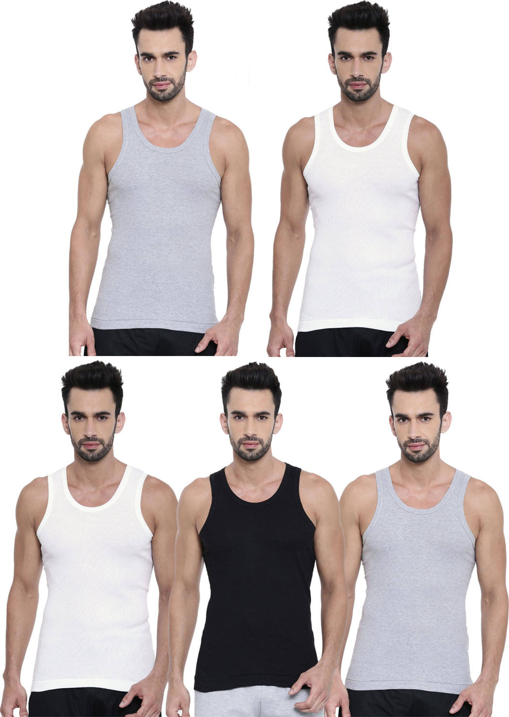     			Dixcy Scott Pack of 5 Cotton Basic Vest For Men ( Multicolor )