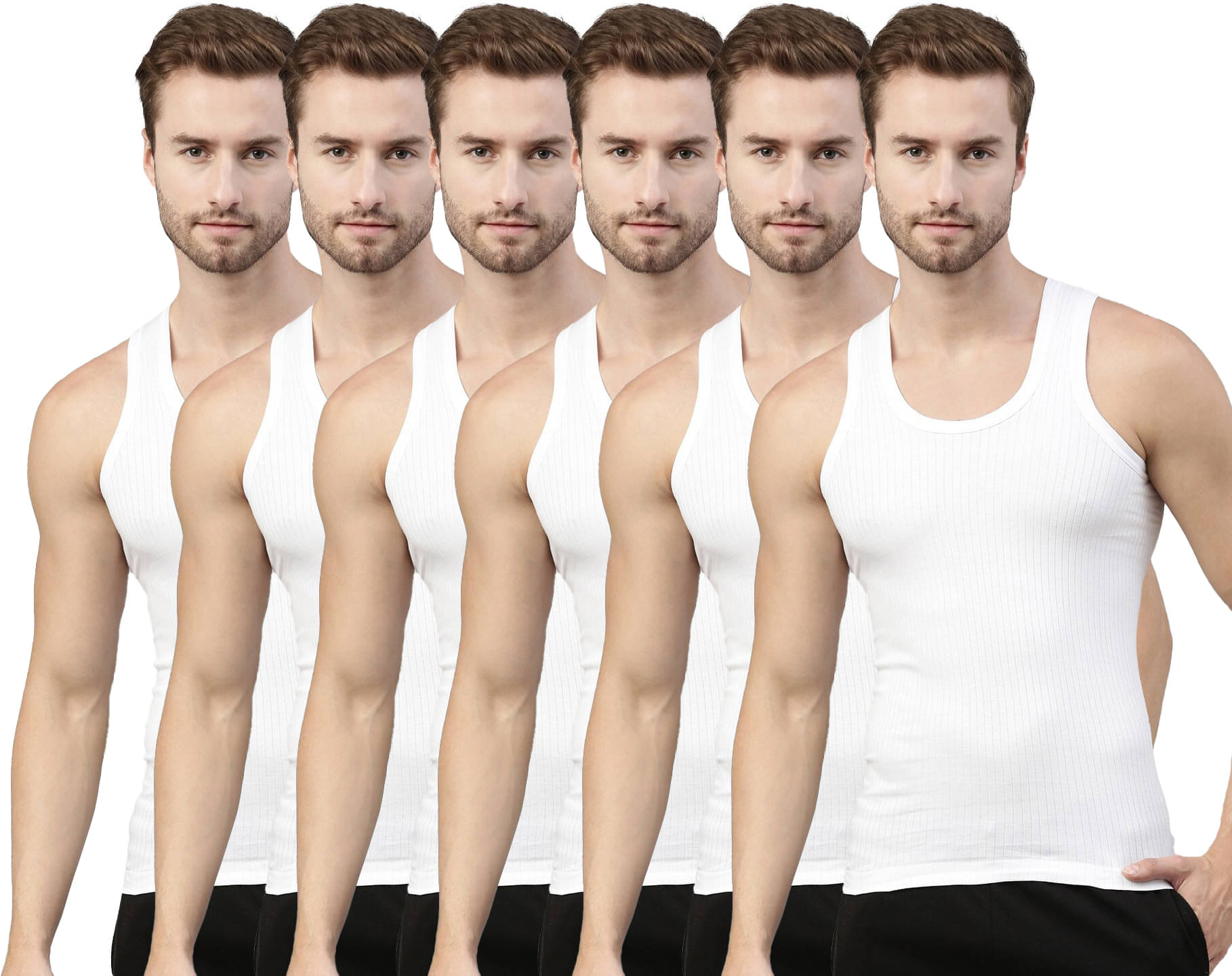     			Dixcy Scott Pack of 6 Cotton Basic Vest For Men ( White )