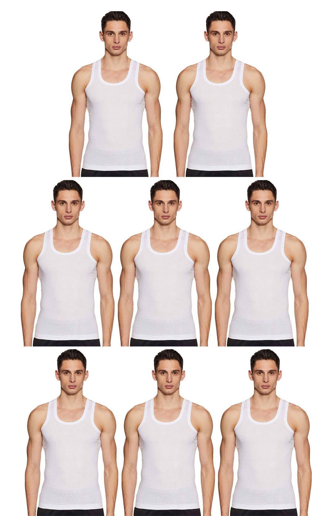     			Dixcy Scott Pack of 8 Cotton Basic Vest For Men ( White )