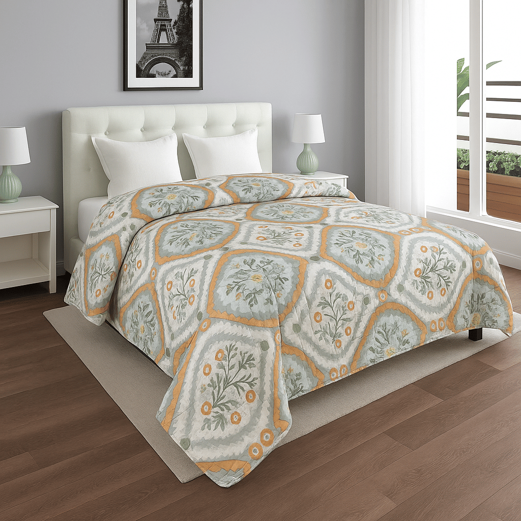 Dollar Polyester Floral Double Size Comforter ( 220 x 220 cm ) - Multi ( Pack of 1 ) Dollar Polyester Floral Double Size Comforter ( 220 x 220 cm ) - Multi ( Pack of 1 )