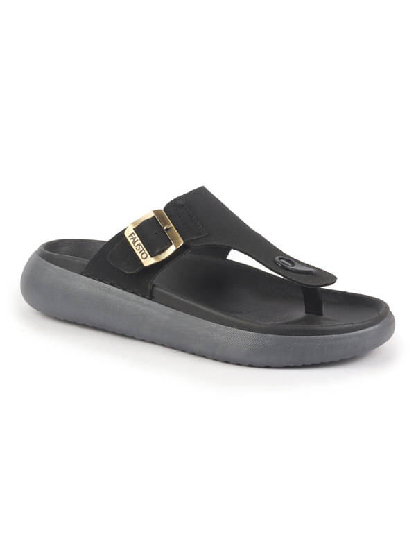     			Fausto Black Men's Daily Slipper