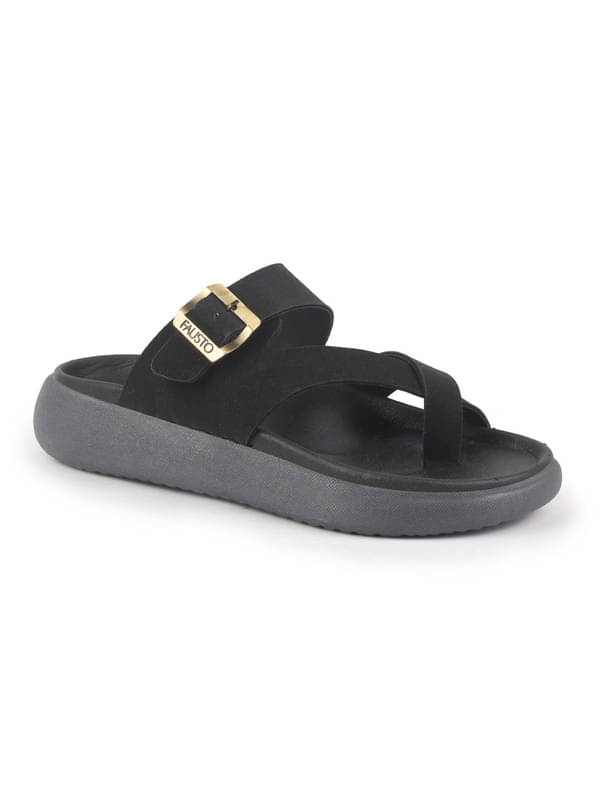     			Fausto Black Men's Daily Slipper