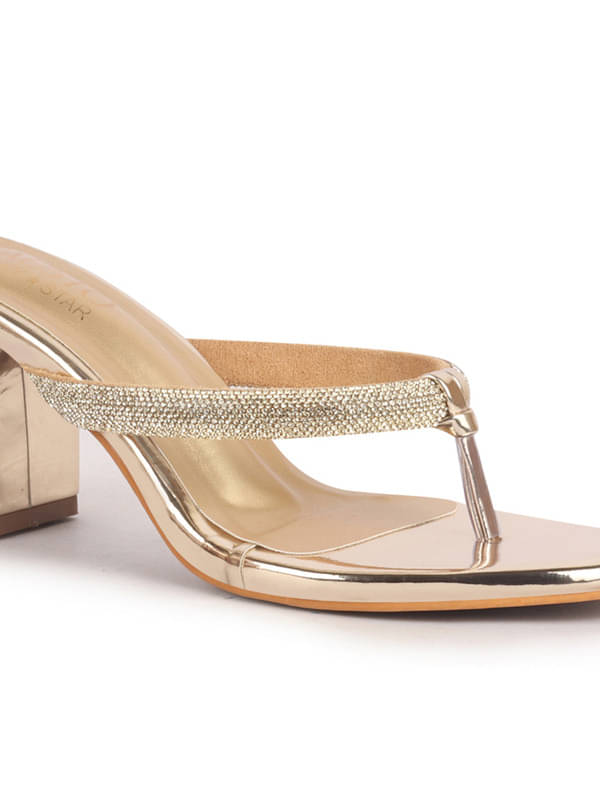     			Fausto Gold Women's Sandal Heels
