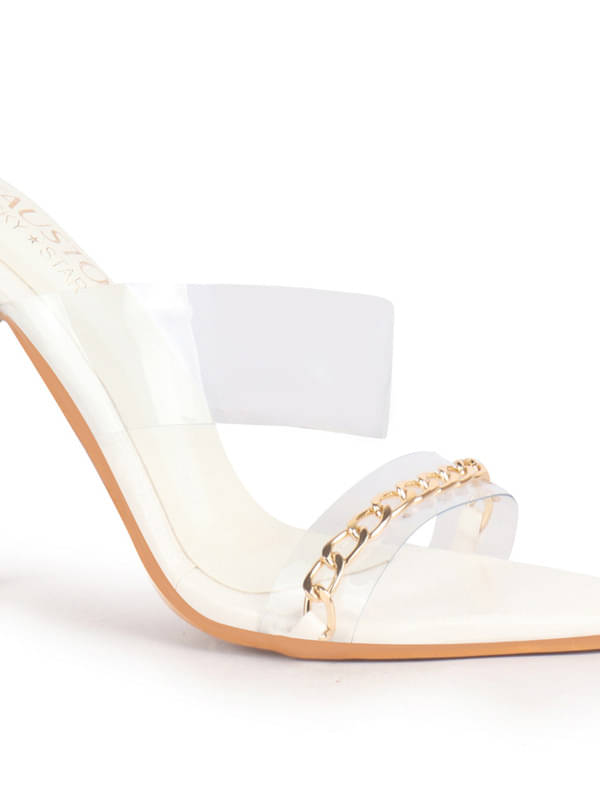     			Fausto White Women's Sandal Heels
