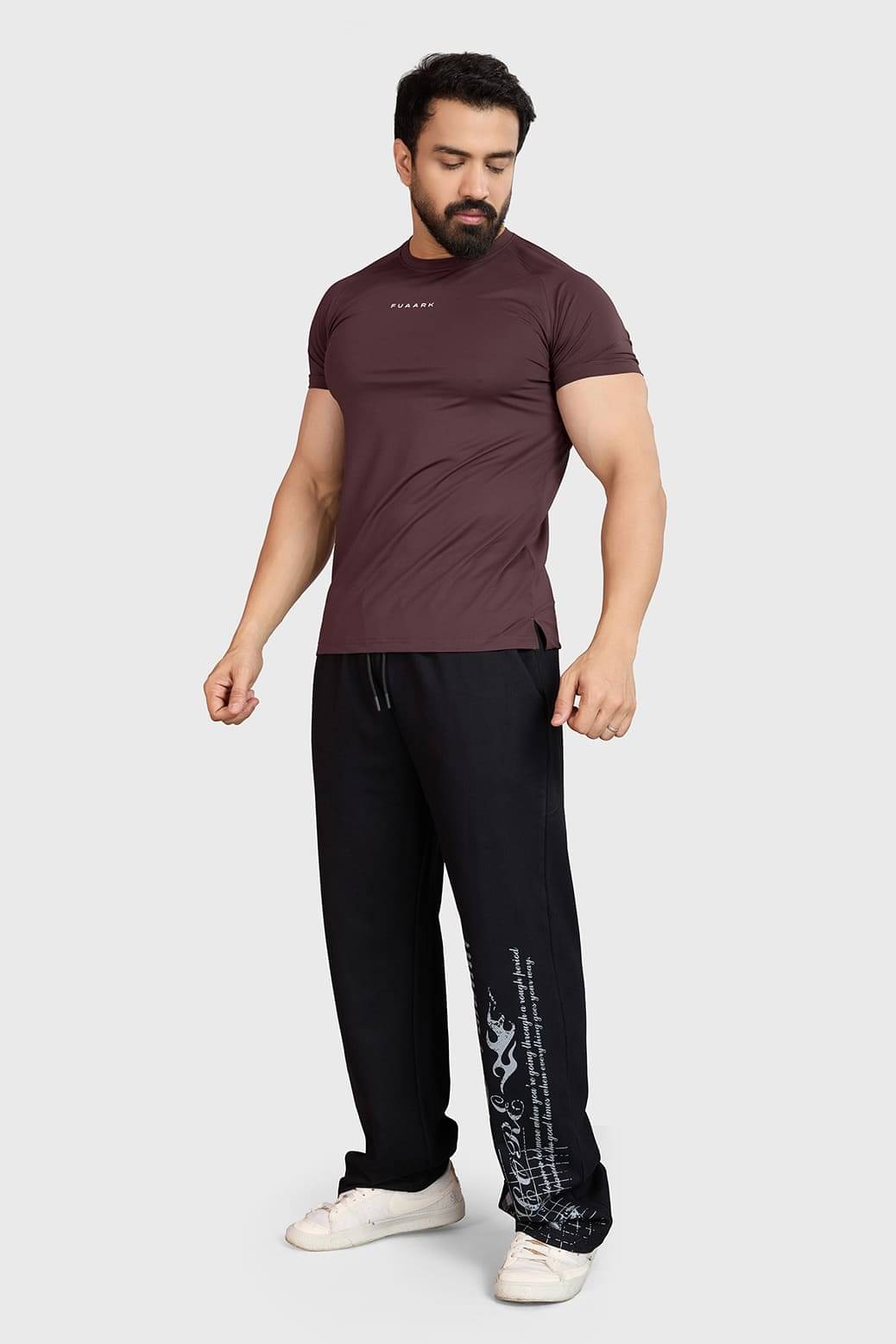     			Fuaark Brown Polyester Slim Fit Men's Sports T-Shirt ( Pack of 1 )