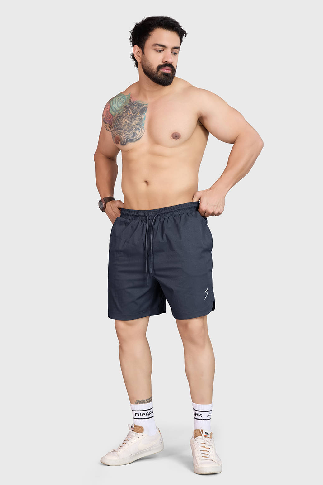 Fuaark Grey Polyester Men's Running Shorts ( Pack of 1 ) Fuaark Grey Polyester Men's Running Shorts ( Pack of 1 )
