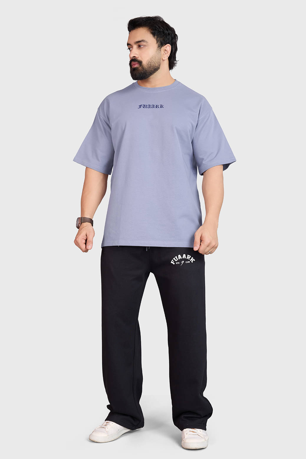Fuaark Light Grey Cotton Oversized Fit Men's Sports T-Shirt ( Pack of 1 ) Fuaark Light Grey Cotton Oversized Fit Men's Sports T-Shirt ( Pack of 1 )