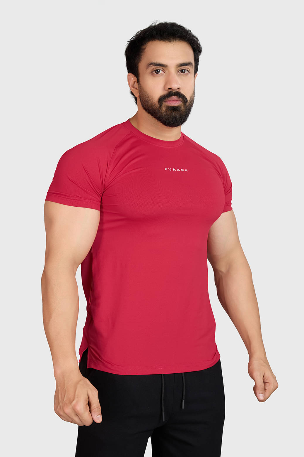    			Fuaark Red Polyester Slim Fit Men's Sports T-Shirt ( Pack of 1 )