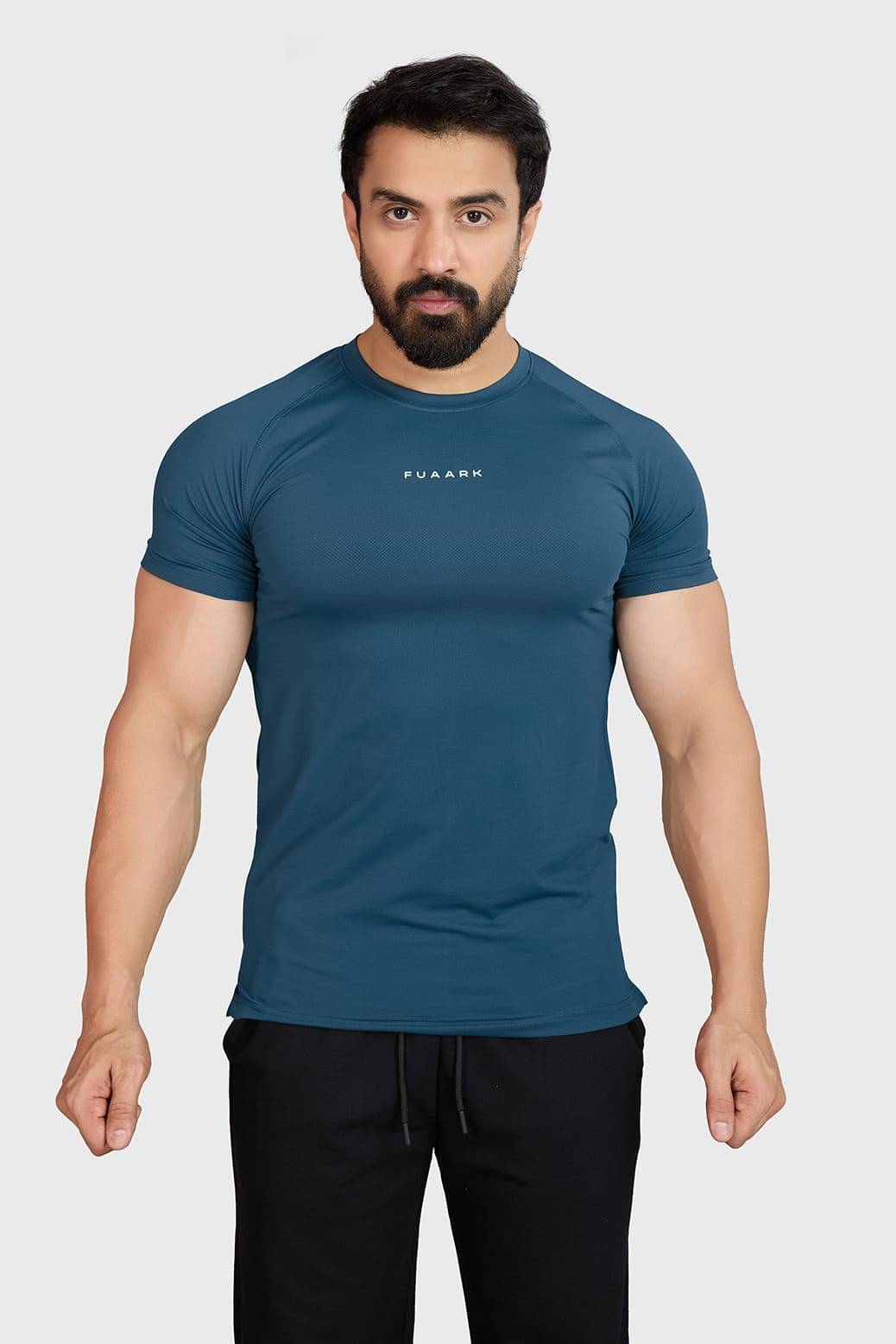 Fuaark Teal Polyester Slim Fit Men's Sports T-Shirt ( Pack of 1 ) Fuaark Teal Polyester Slim Fit Men's Sports T-Shirt ( Pack of 1 )