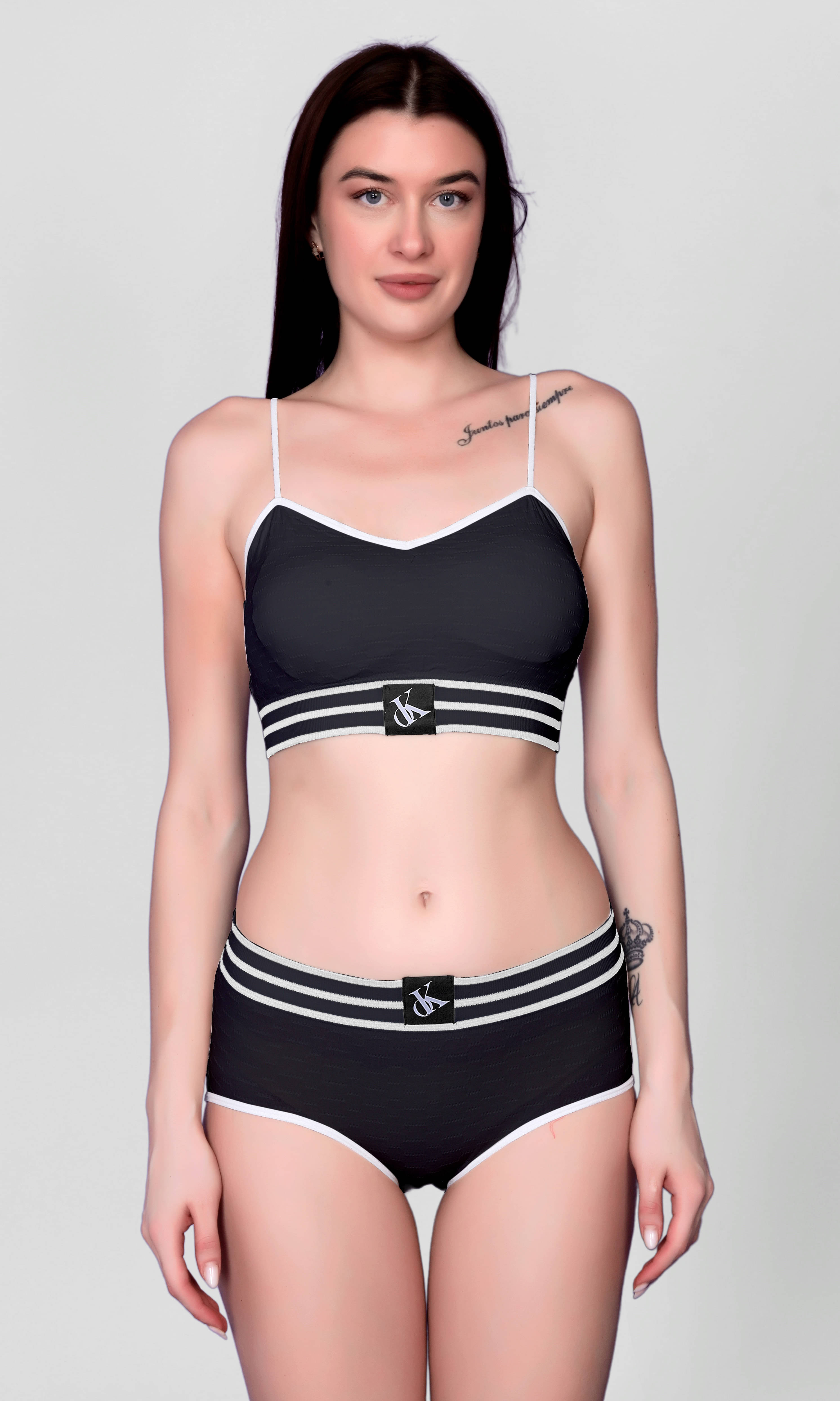     			Gopalvilla Nylon Lightly Padded Bra & Panty Set ( Black , Pack of 1 )