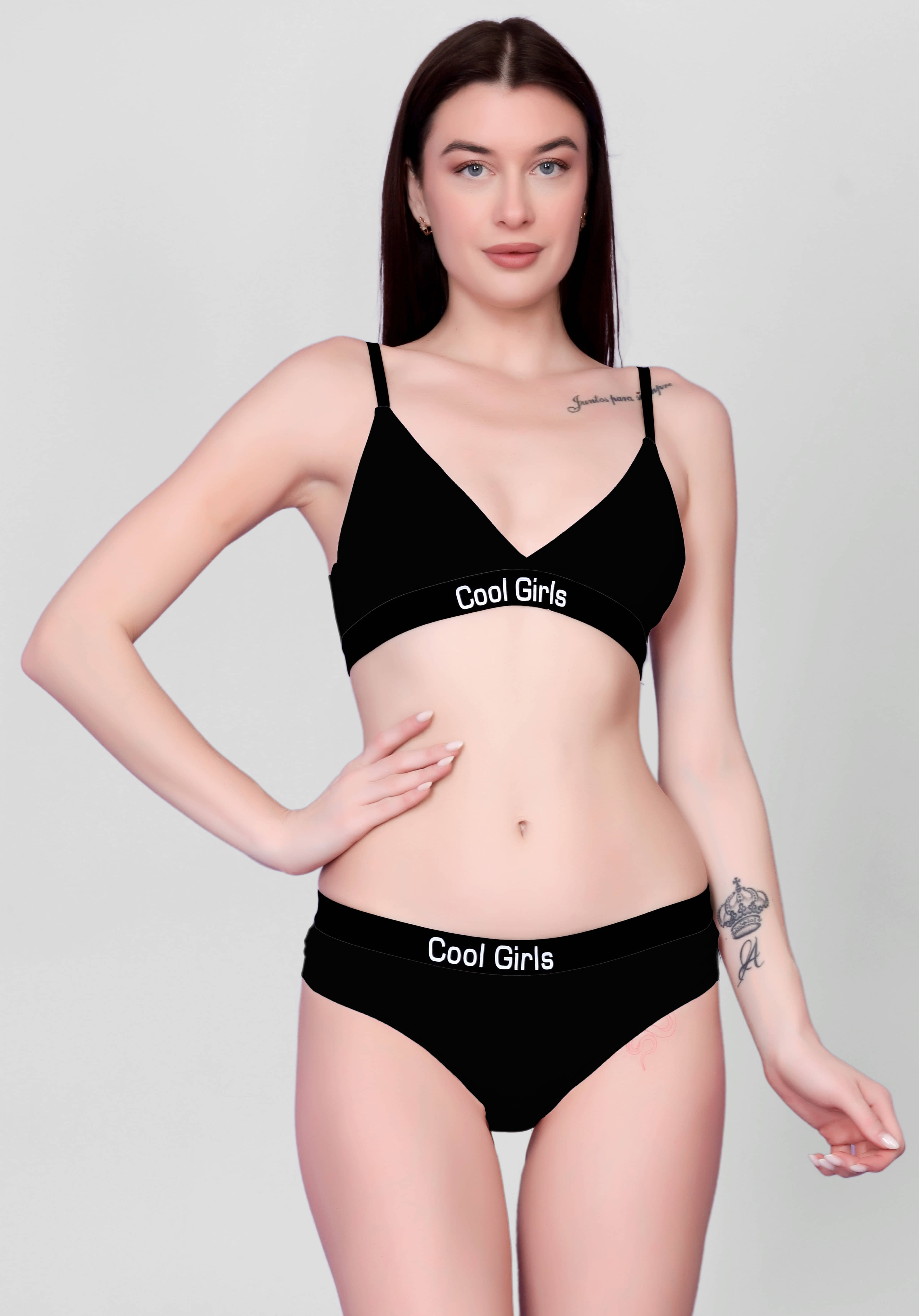 Gopalvilla Nylon Lightly Padded Bra & Panty Set ( Black , Pack of 1 ) Gopalvilla Nylon Lightly Padded Bra & Panty Set ( Black , Pack of 1 )