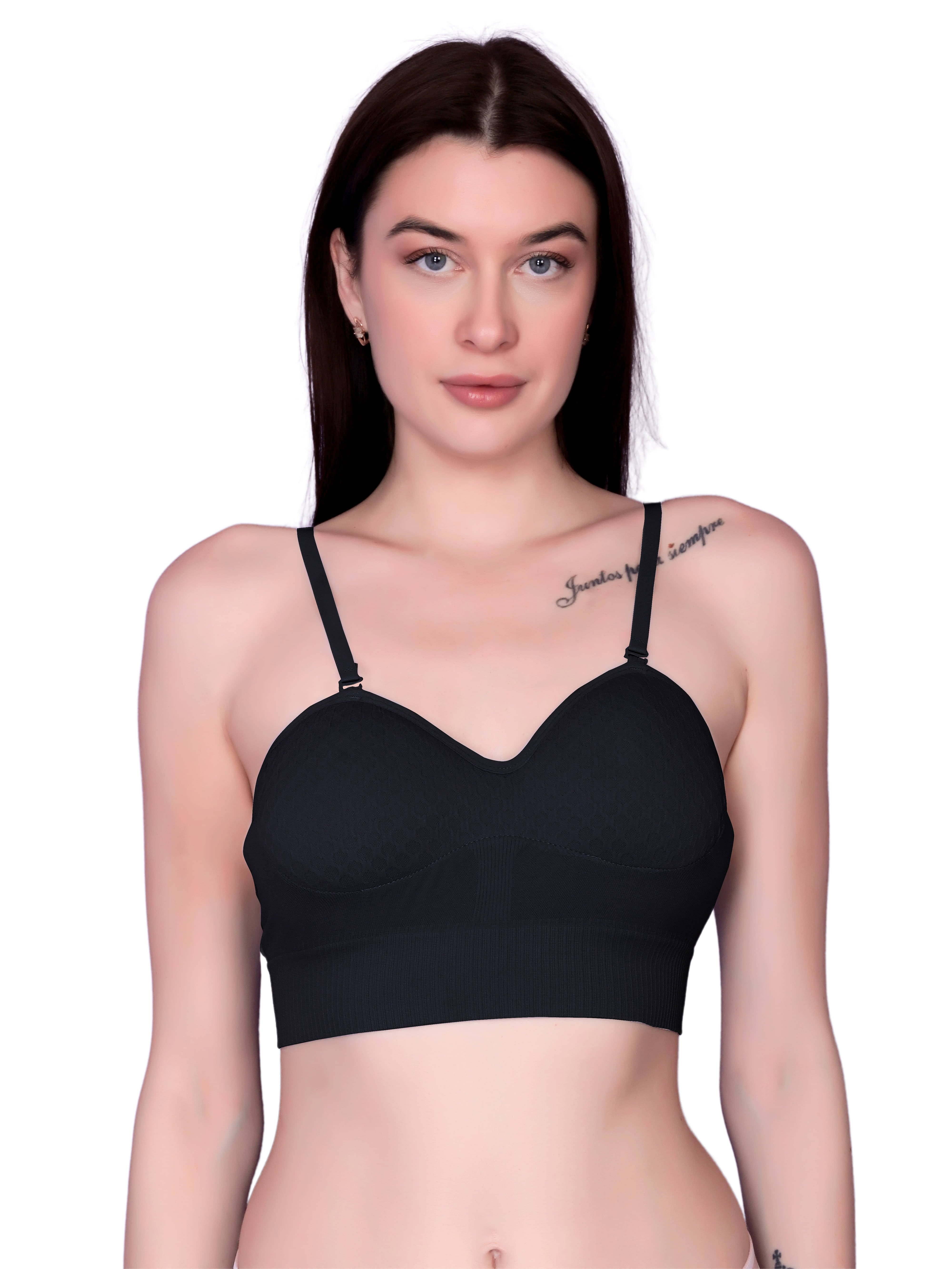 Gopalvilla Pack of 1 Nylon Lightly Padded Bralette Bra For Women ( Black ) Gopalvilla Pack of 1 Nylon Lightly Padded Bralette Bra For Women ( Black )
