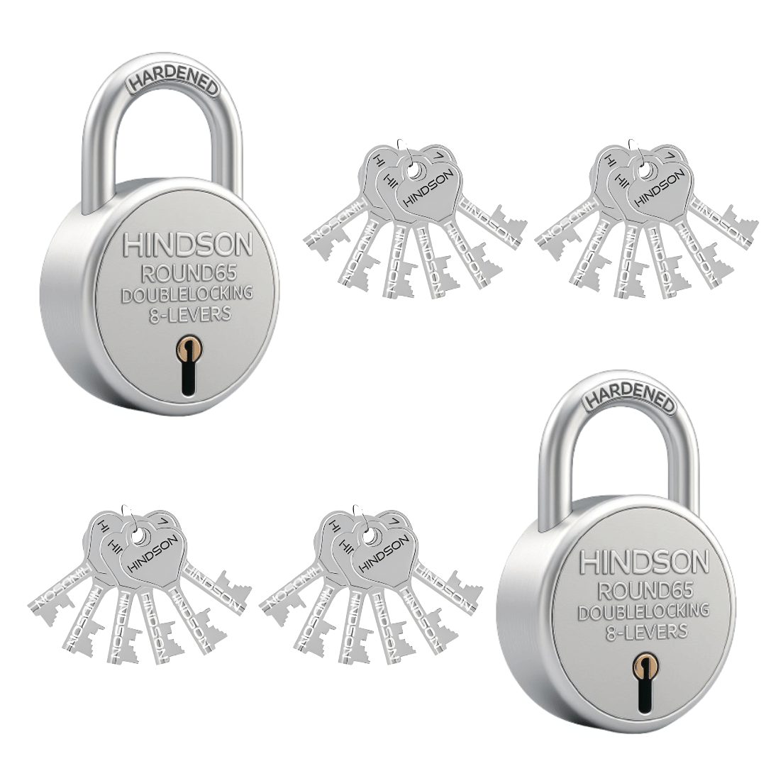 HINDSON Round 65 with 12 keys Pack of 2 Lock HINDSON Round 65 with 12 keys Pack of 2 Lock
