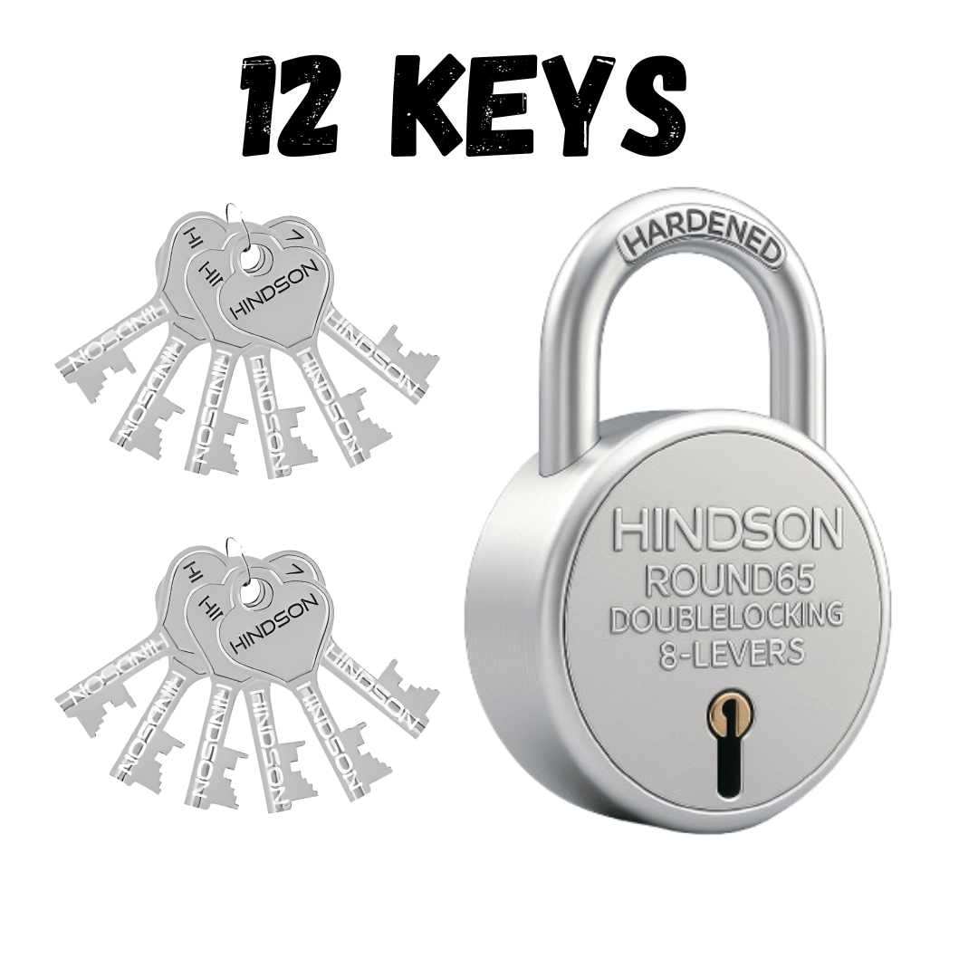    			HINDSON Round 65 with 12 keys Pack of 1 Lock