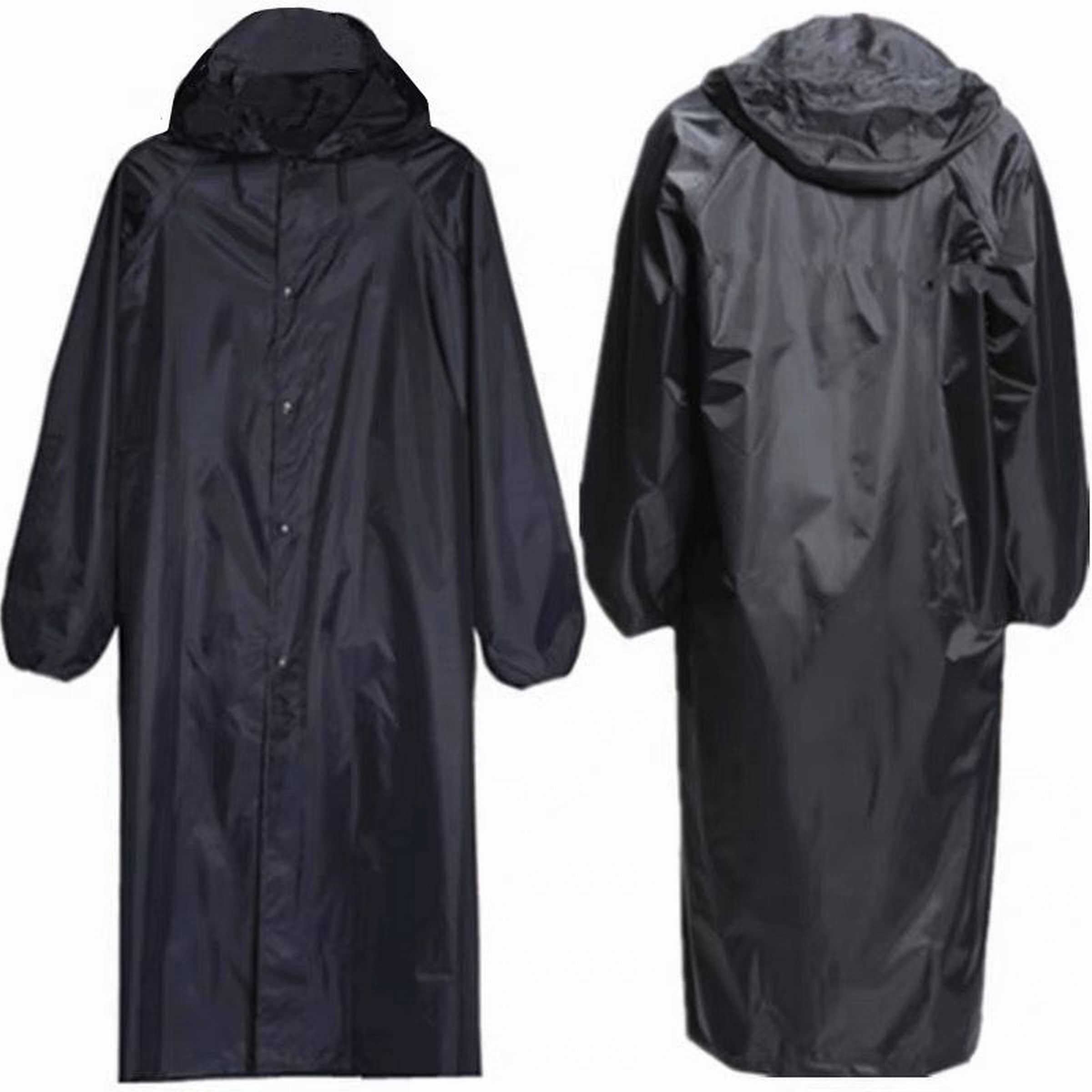 Infispace Nylon Long Raincoat - Black