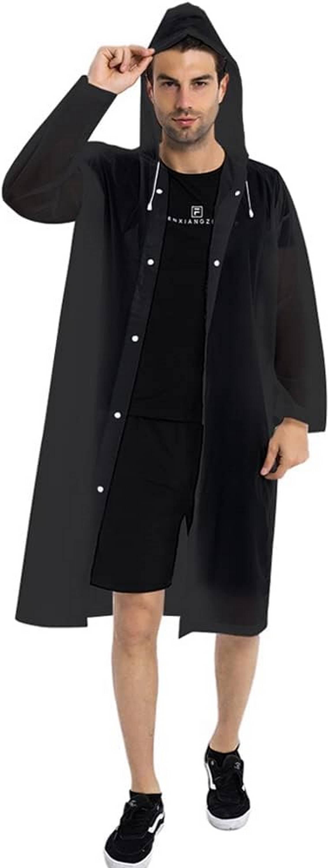     			Infispace Nylon Long Raincoat - Black