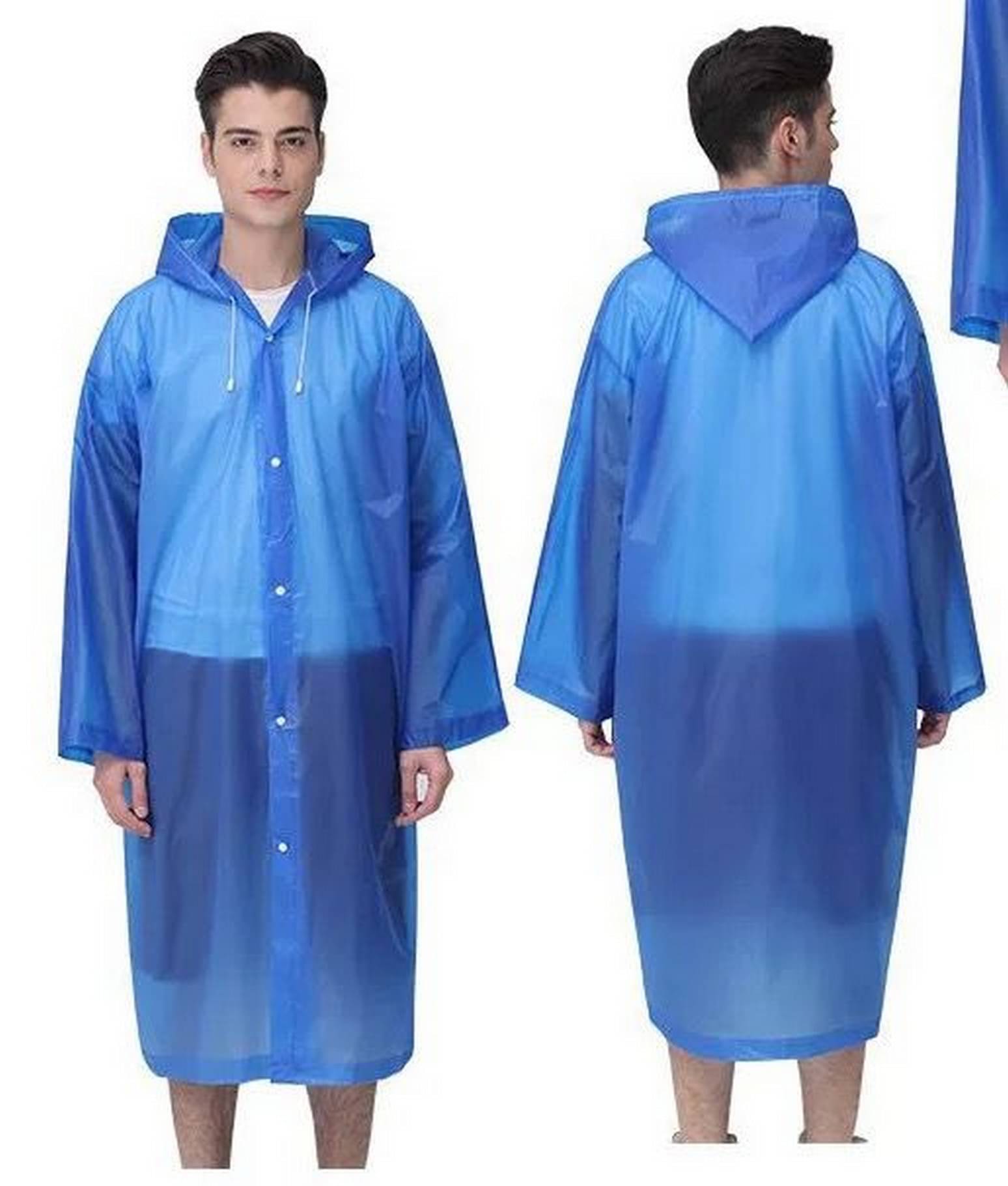 Infispace Nylon Long Raincoat - Blue Infispace Nylon Long Raincoat - Blue
