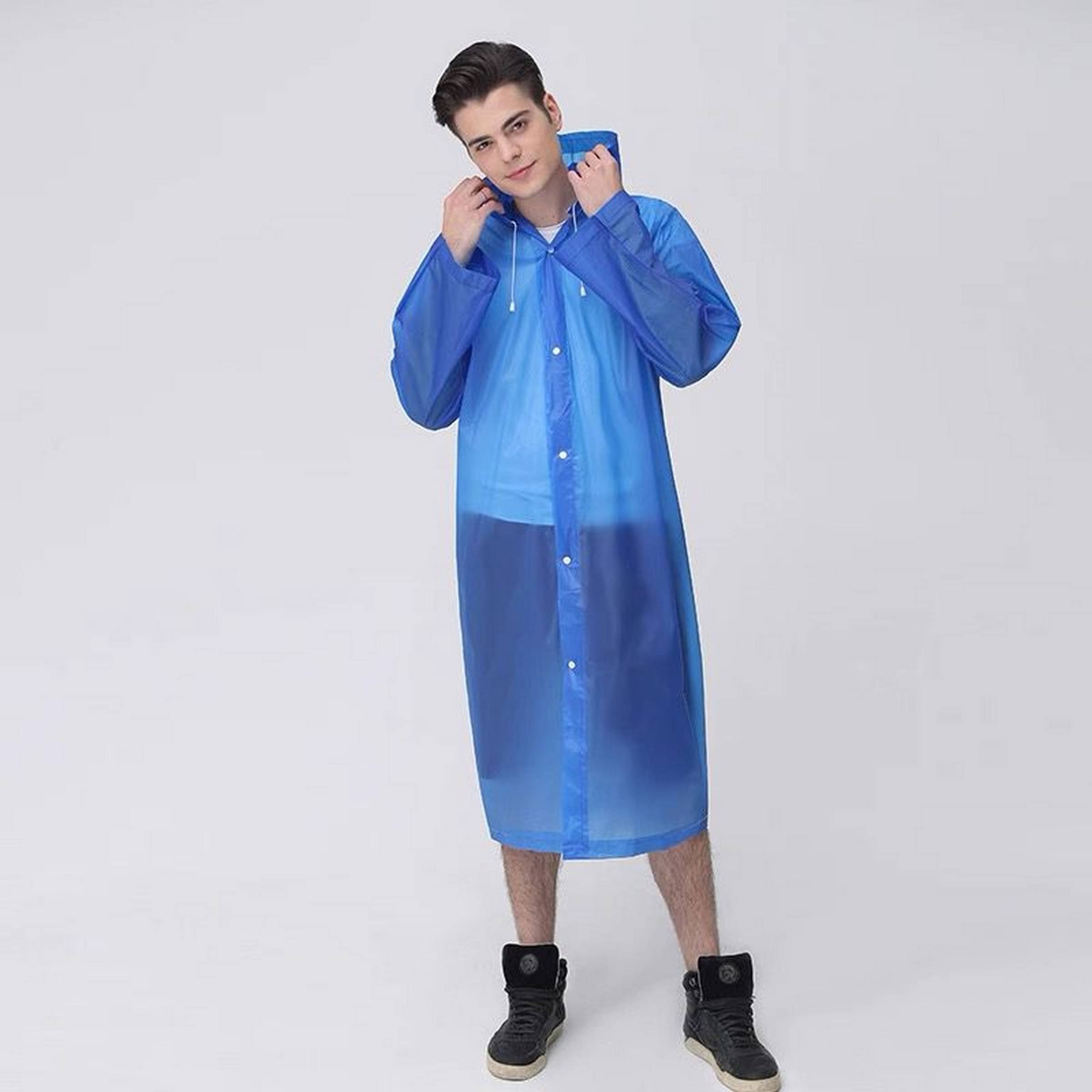 Infispace Nylon Long Raincoat - Blue Infispace Nylon Long Raincoat - Blue