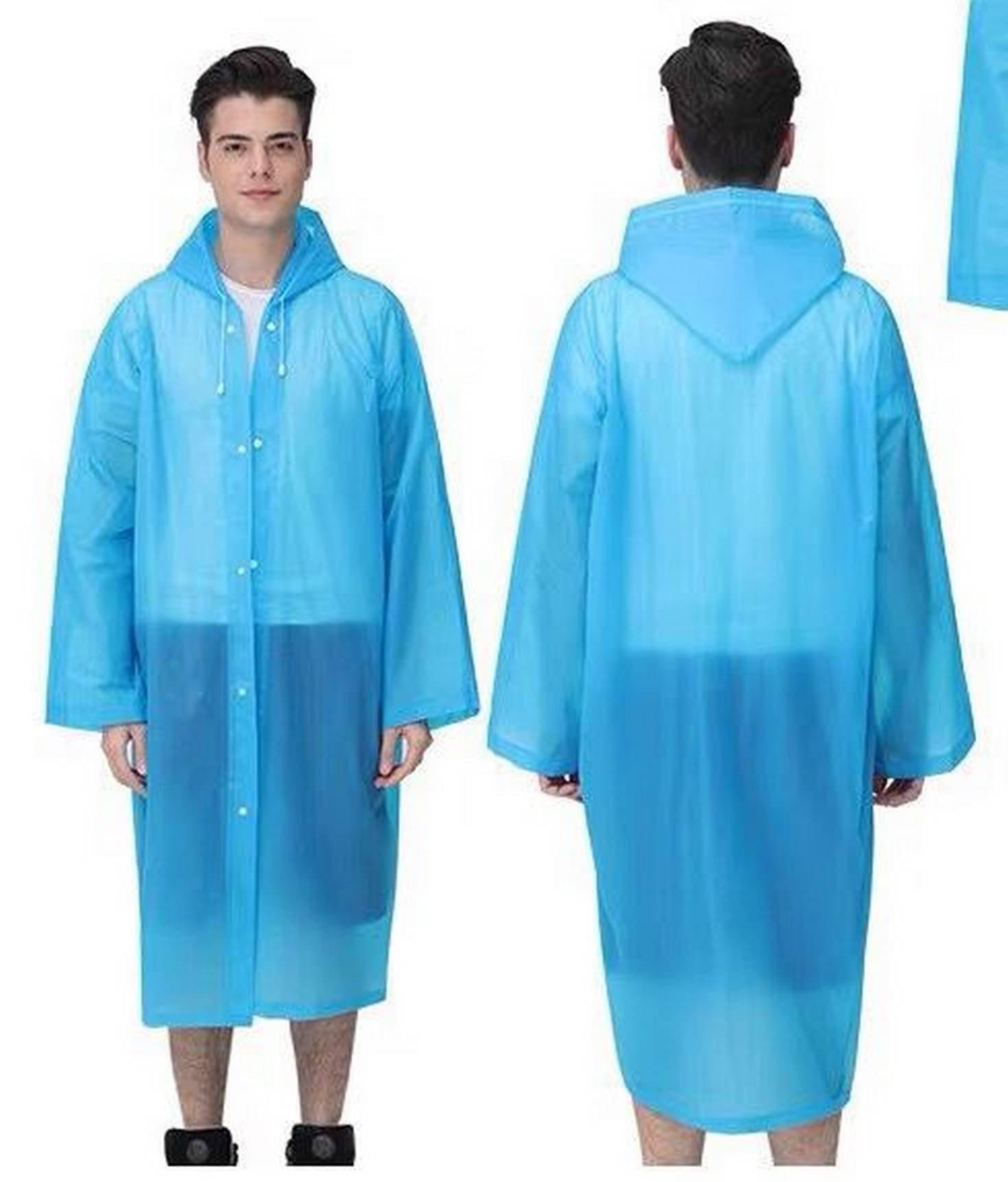 Infispace Nylon Long Raincoat - Blue Infispace Nylon Long Raincoat - Blue