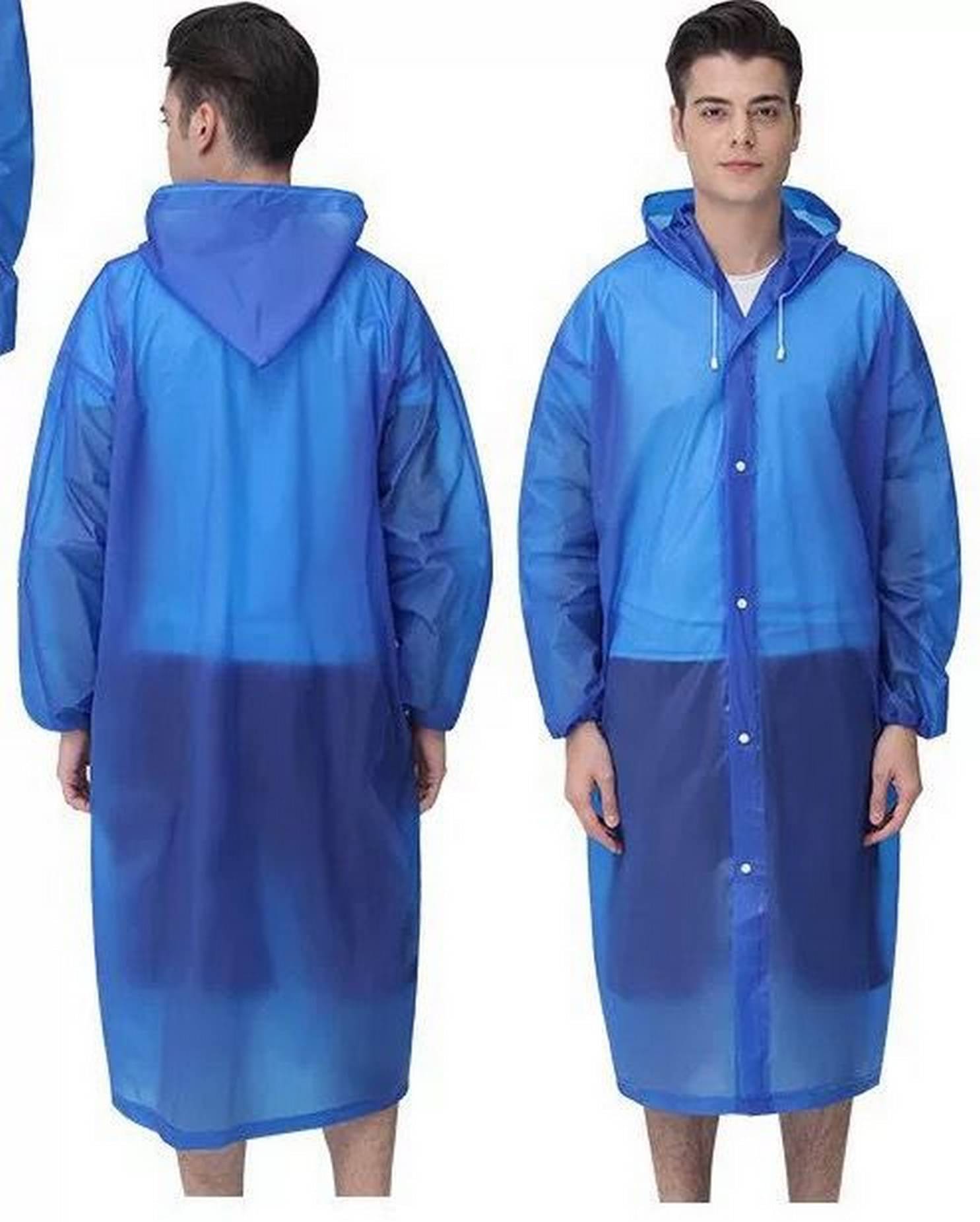 Infispace Nylon Long Raincoat - Blue Infispace Nylon Long Raincoat - Blue
