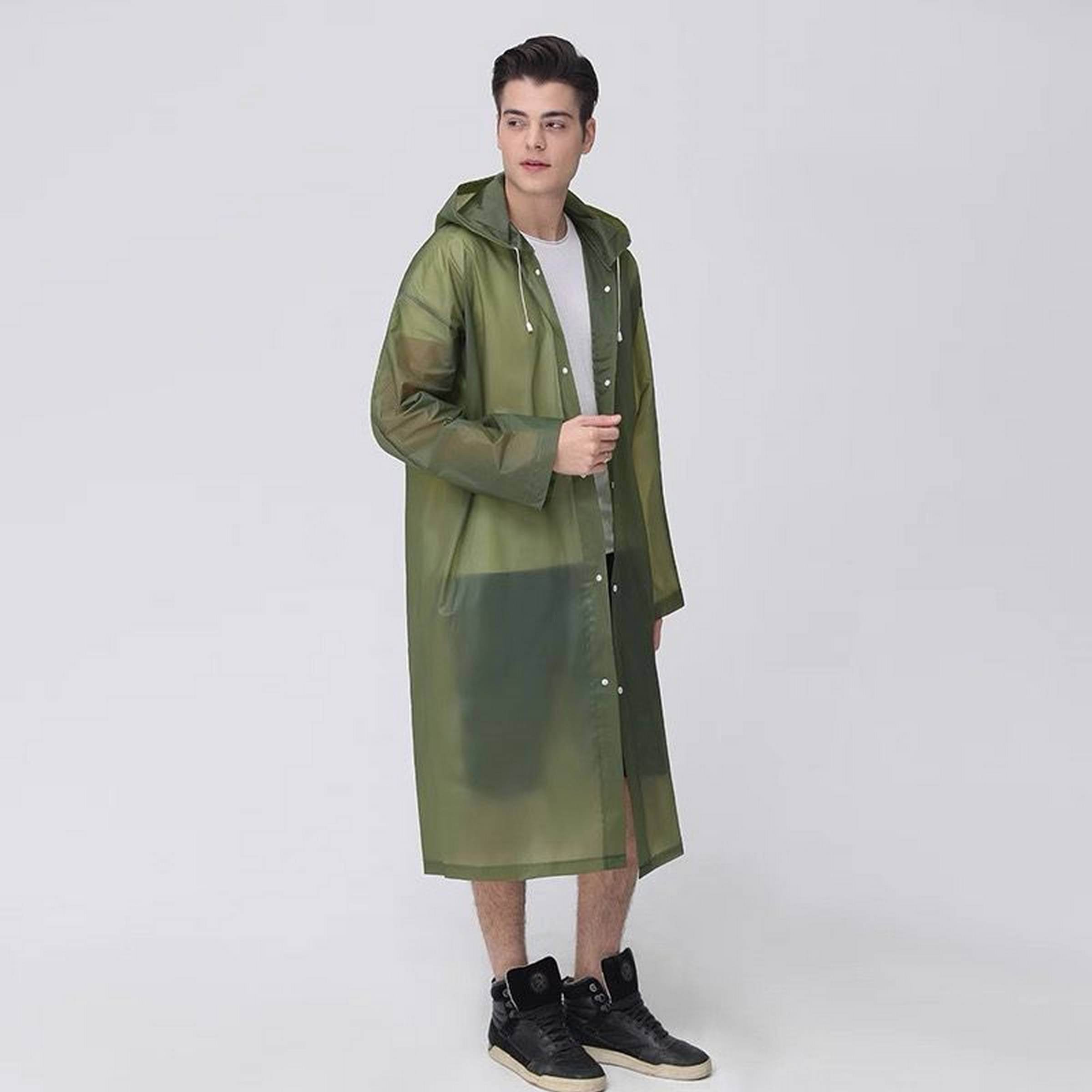 Infispace Nylon Long Raincoat - Green Infispace Nylon Long Raincoat - Green